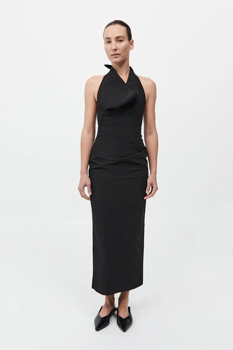 Structural Tie Dress - Black