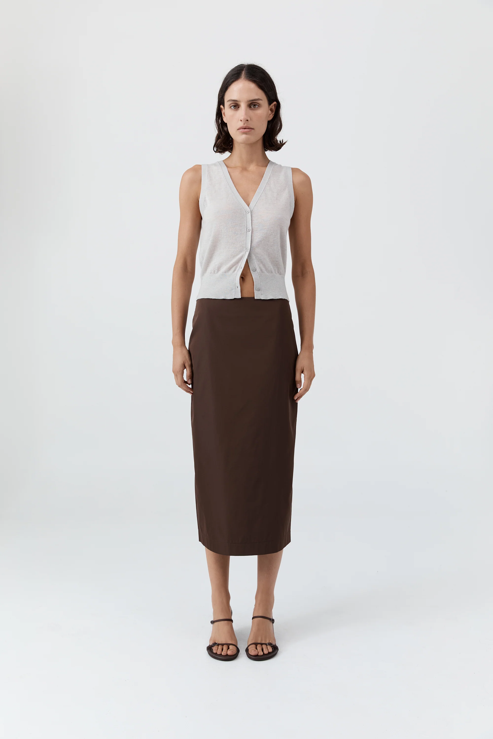 Merino Wool Oupa Vest - Light Grey Marle