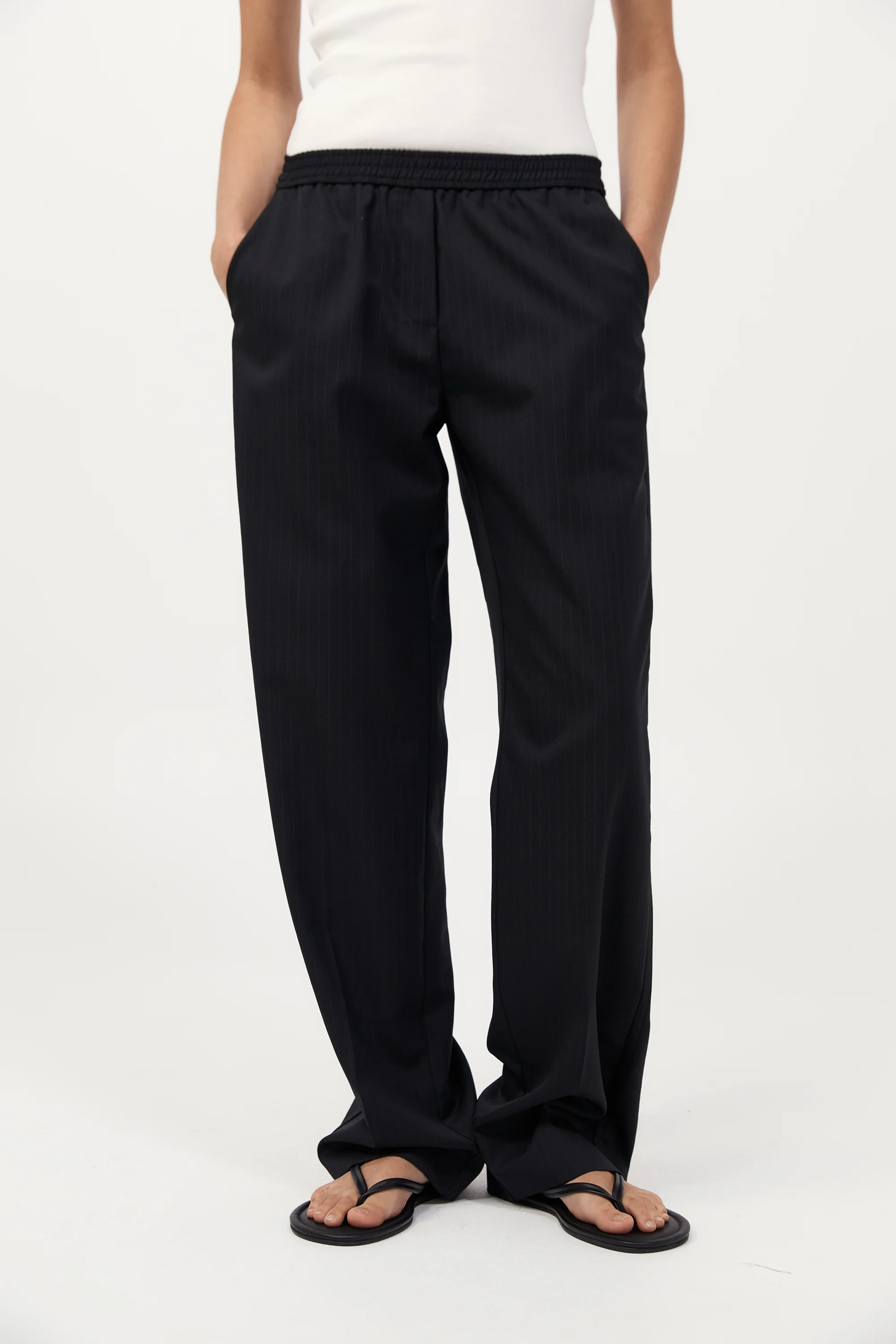 Tailored Active Pants - Black Pinstripe
