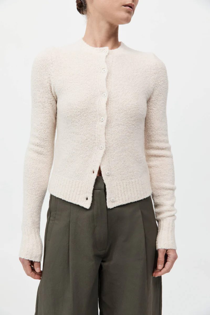 Boucle Wool Cardigan - Off White