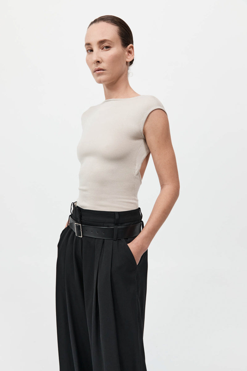 Sculpted Ballet Knit Top - Creme