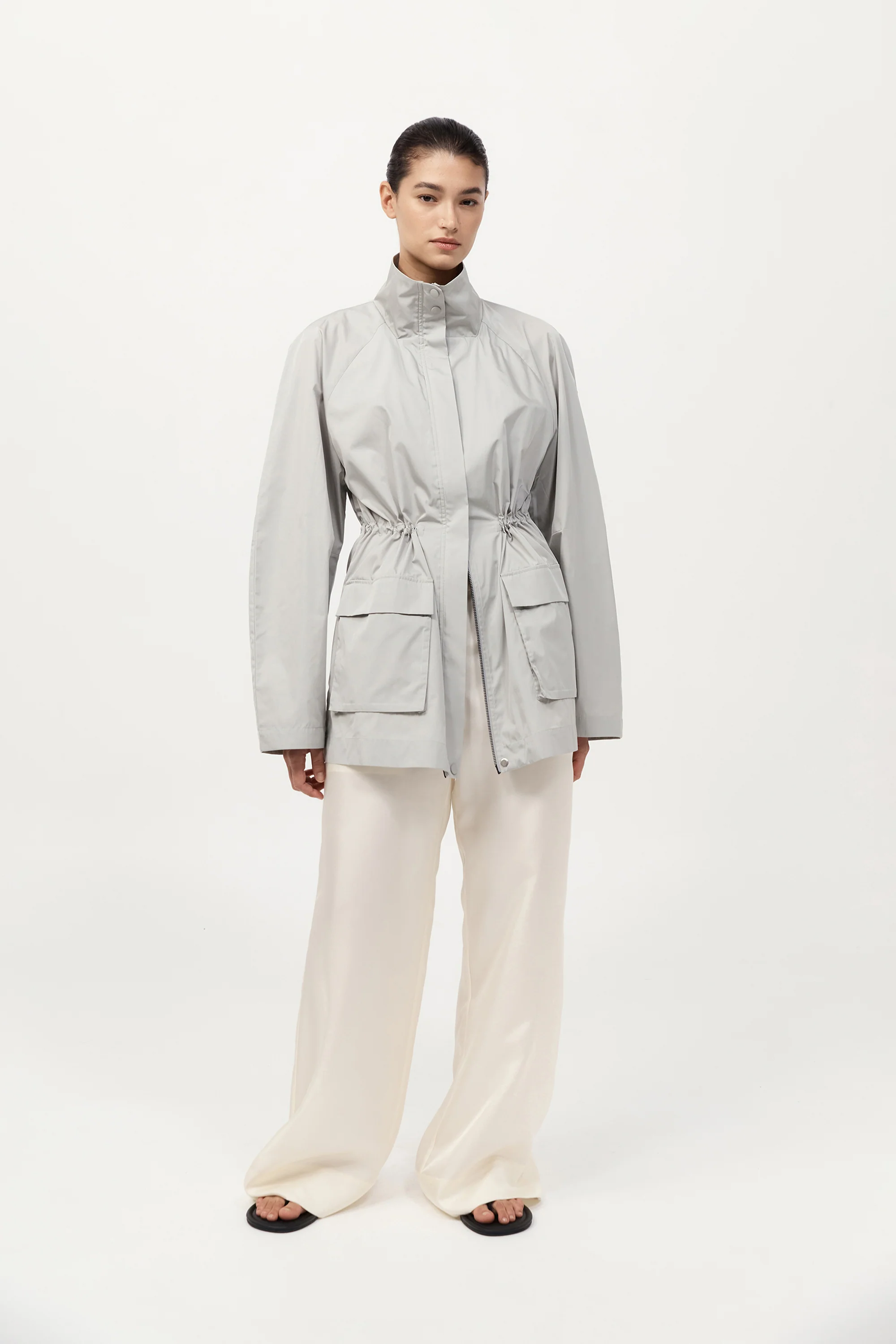 Paper Taffeta Parka - Silver