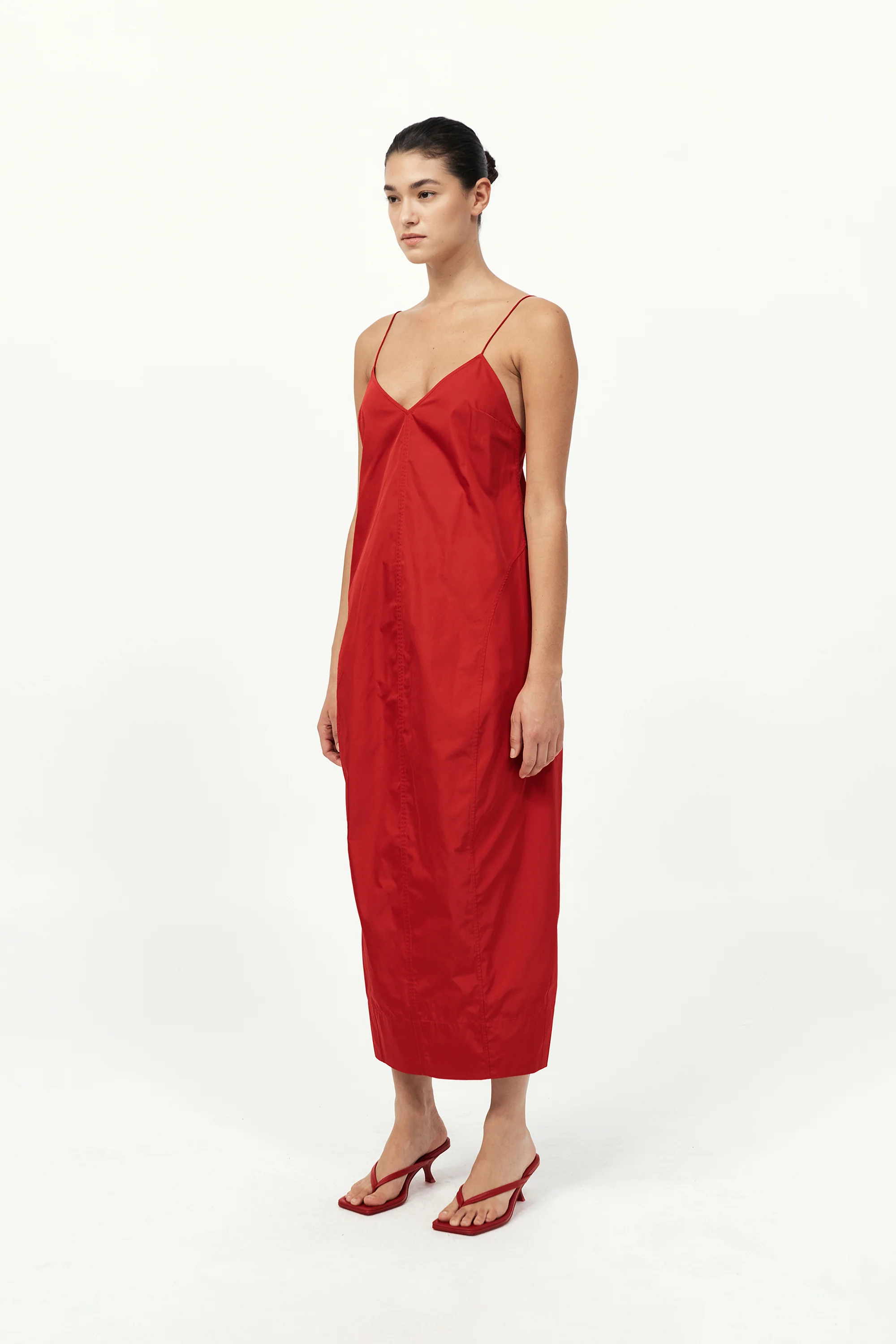 Paper Taffeta Cocoon Dress - Red