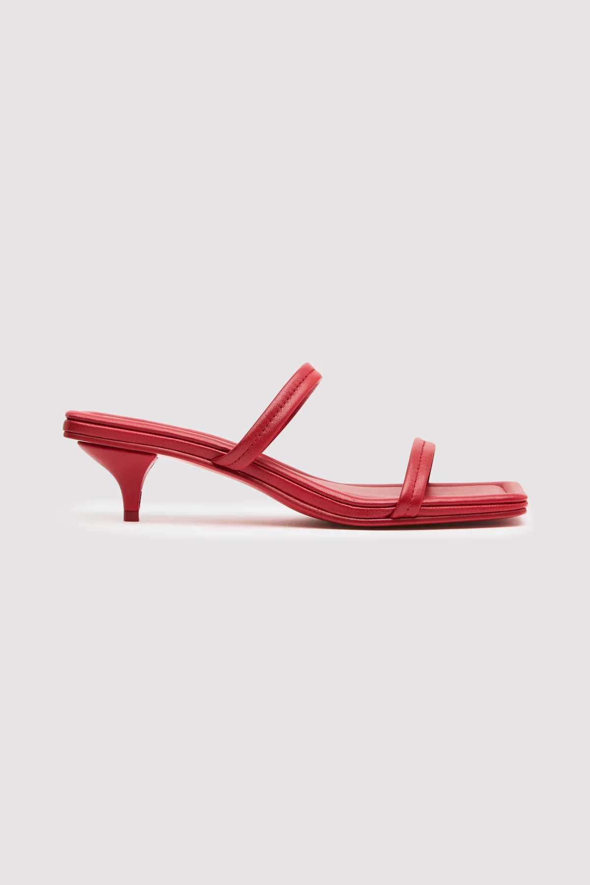 Fine Strap Kitten Heel - Rosso