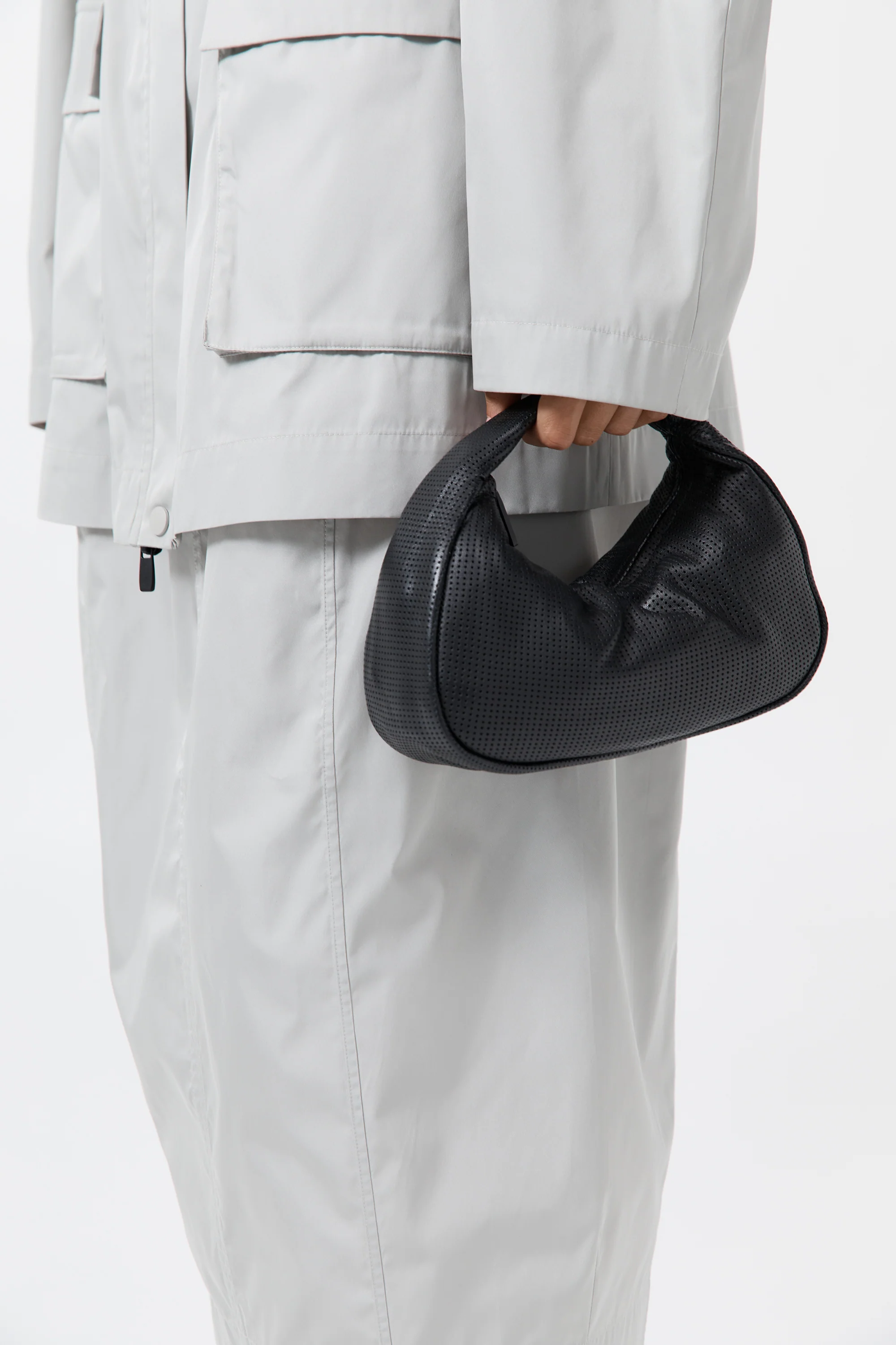 Perforated Mini Bon Bon Bag - Black