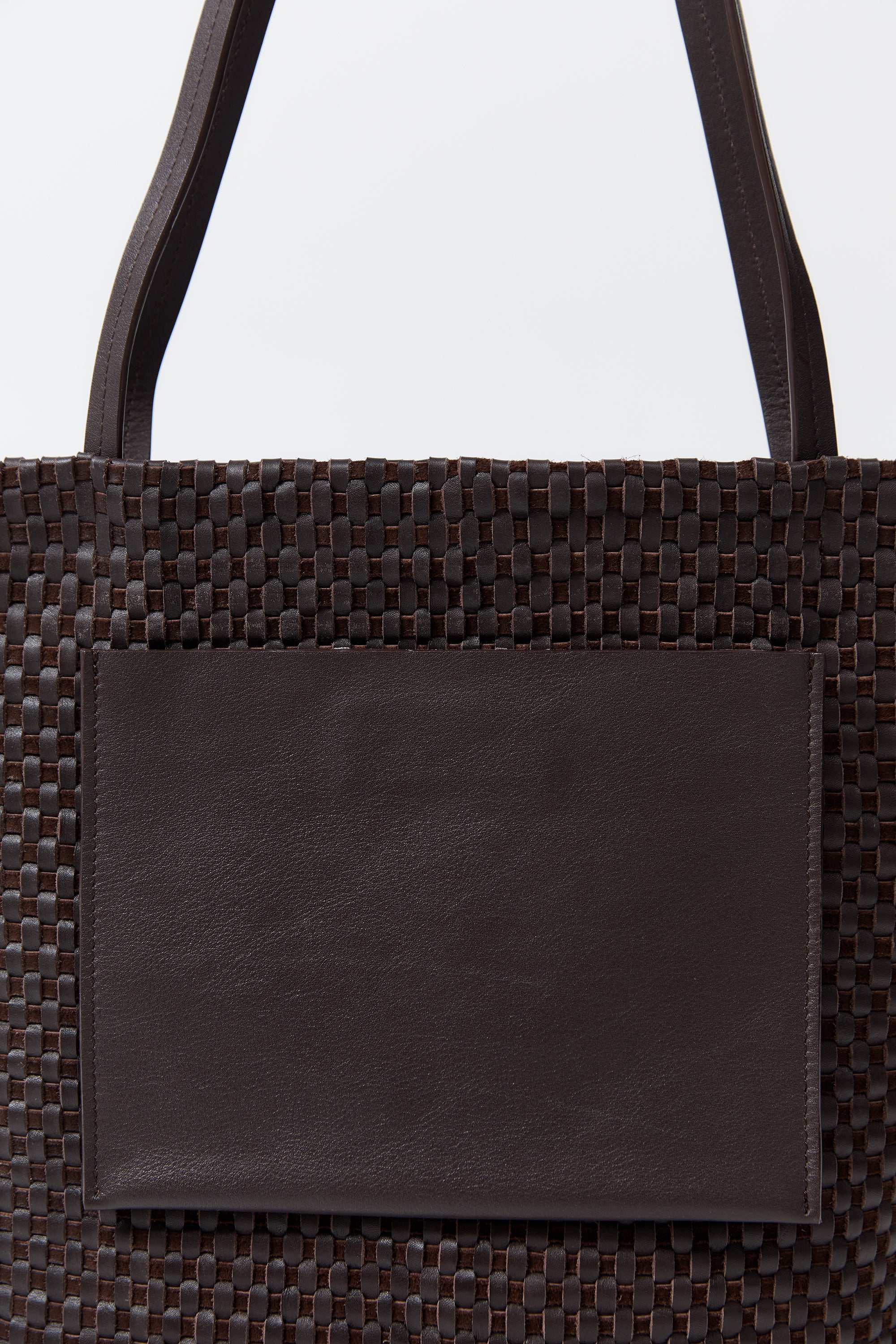 Lattice Contrast Tote - Coffee
