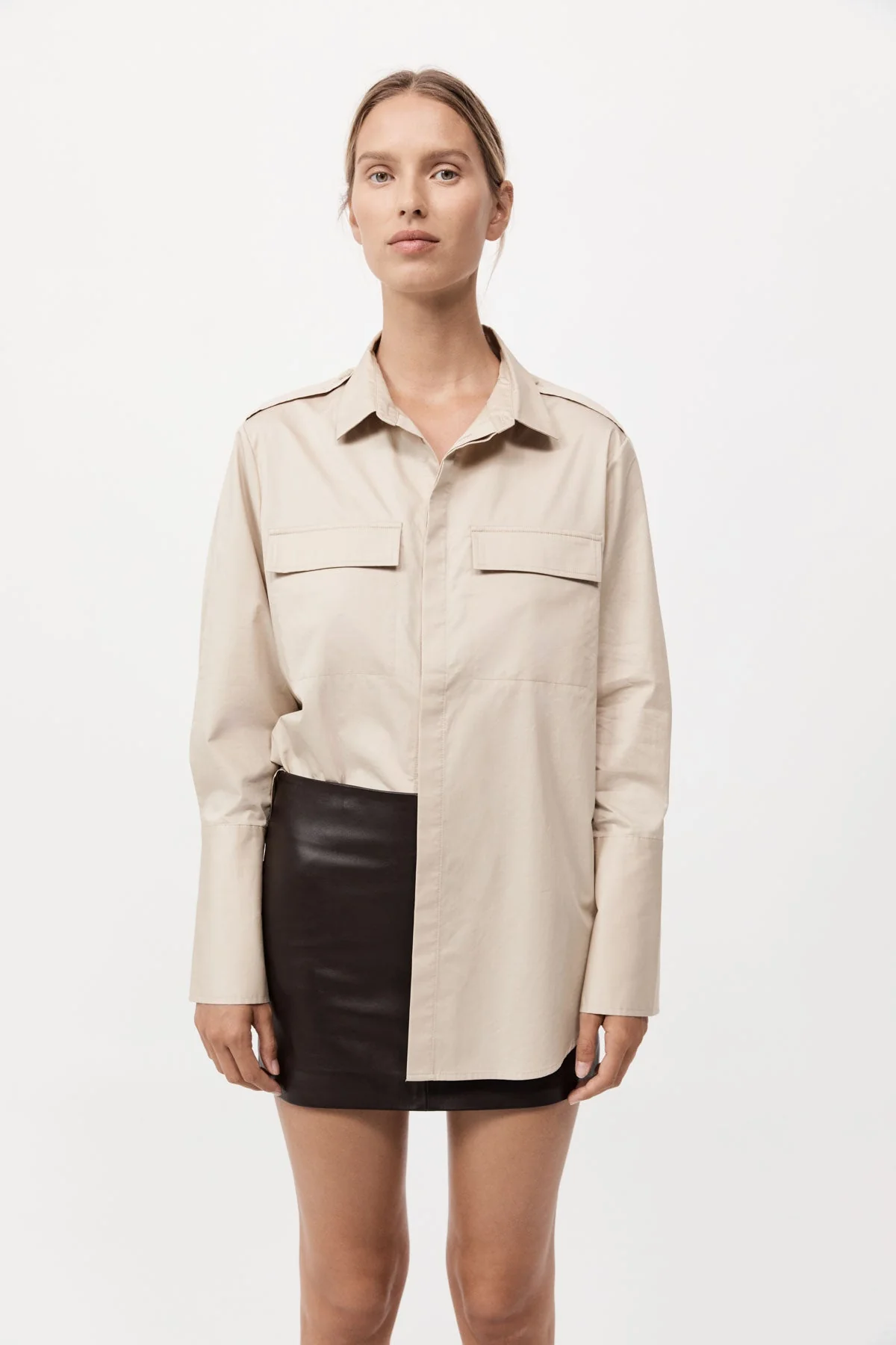 Leather Mini Skirt - Chocolate