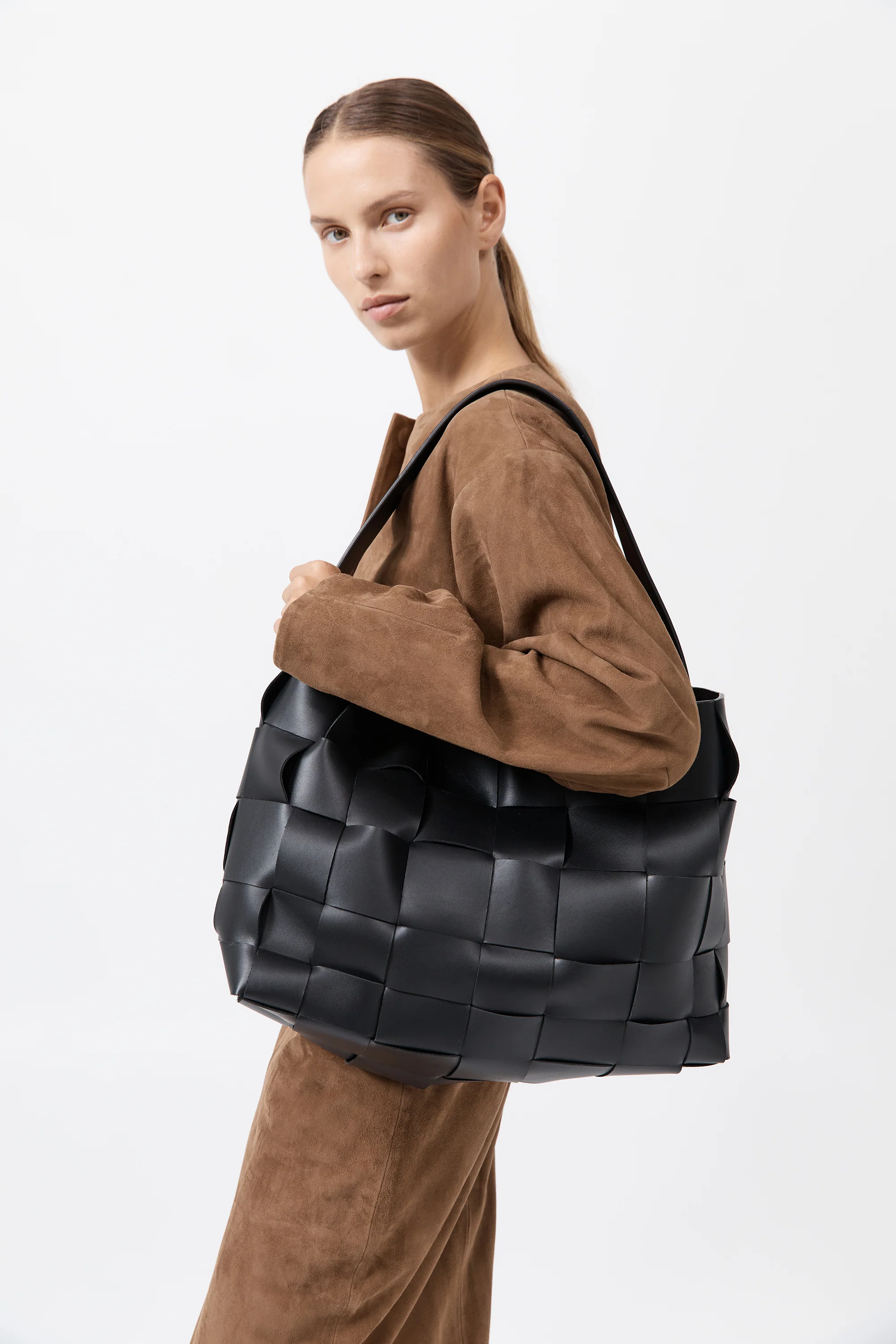 Woven Large Tote - Black