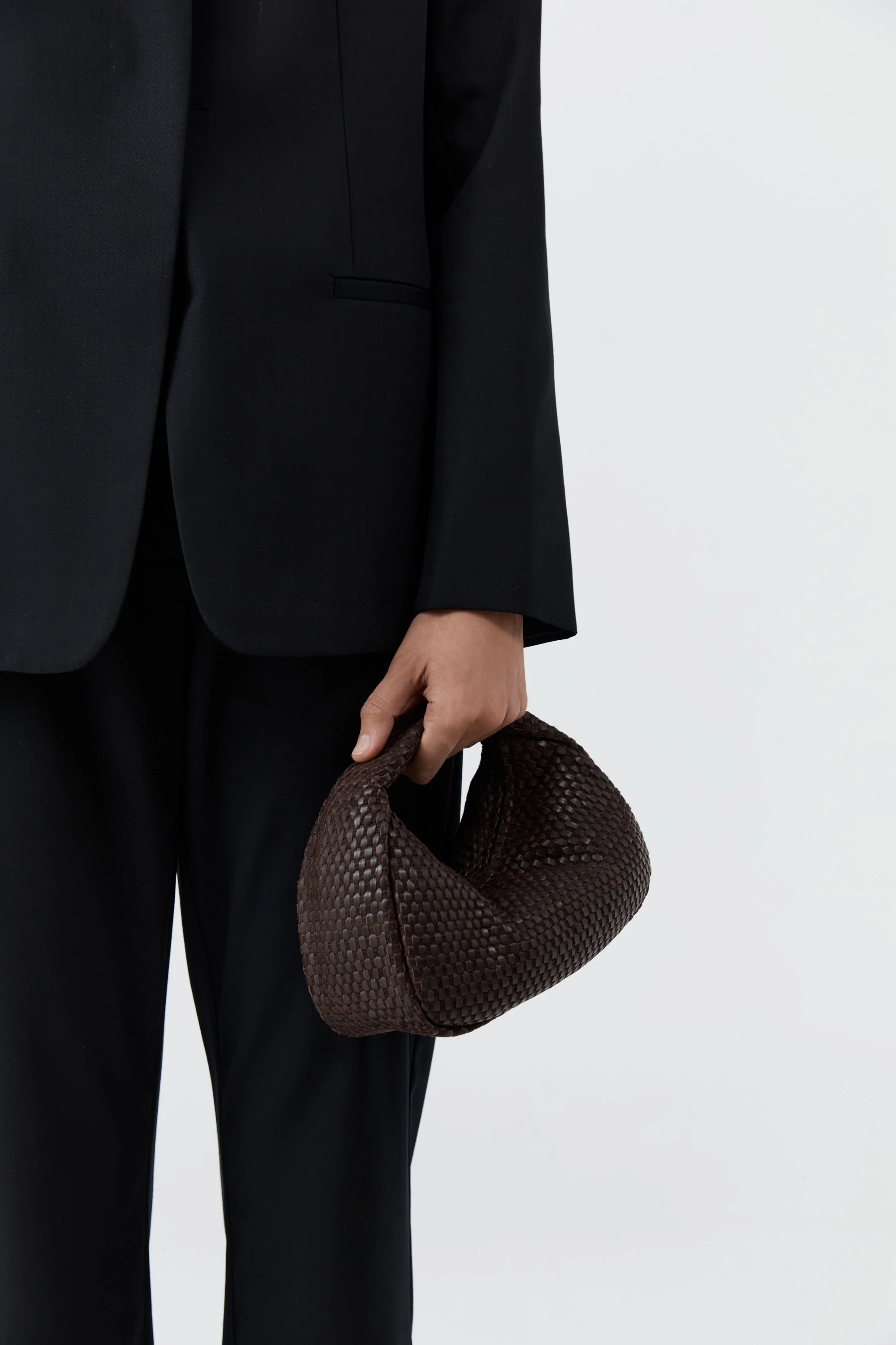 Lattice Weave Mini Bon Bon Bag - Coffee