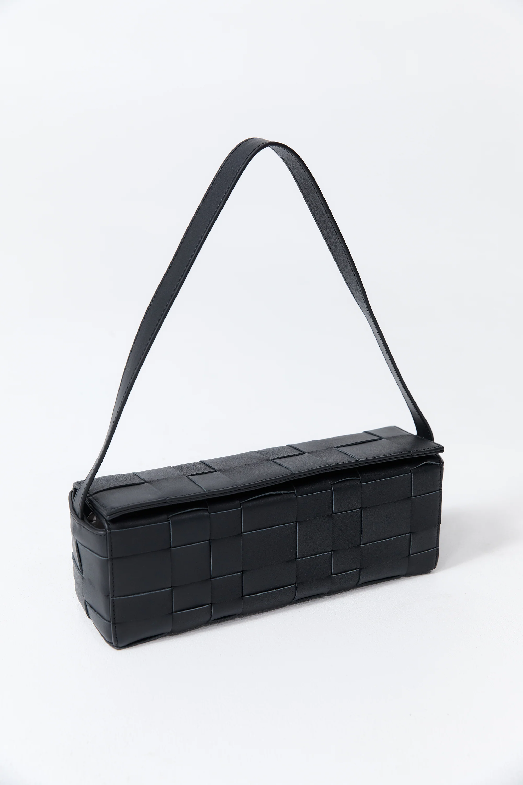 Woven East West Bag - Black