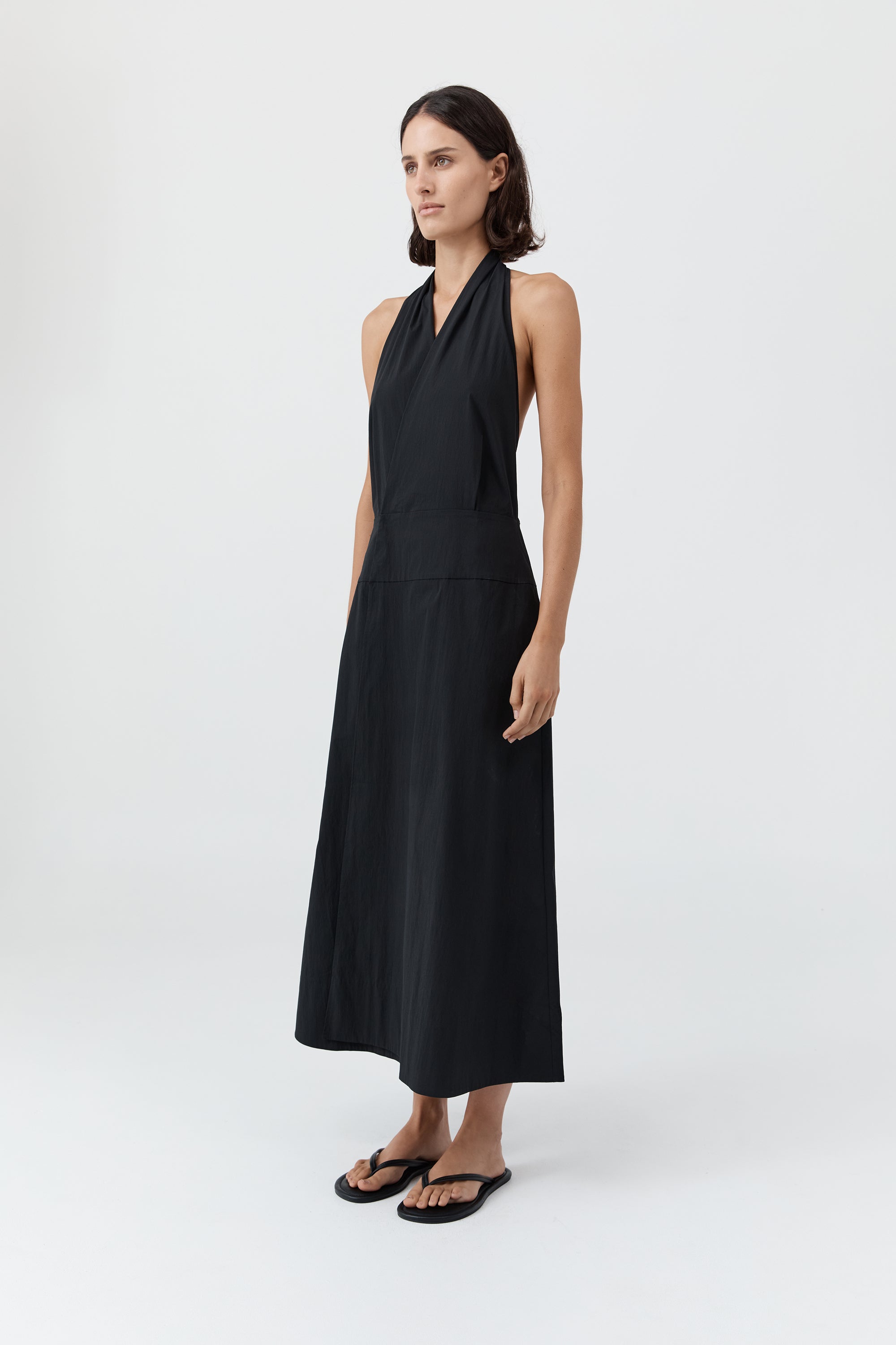 Halter Wrap Dress - Black