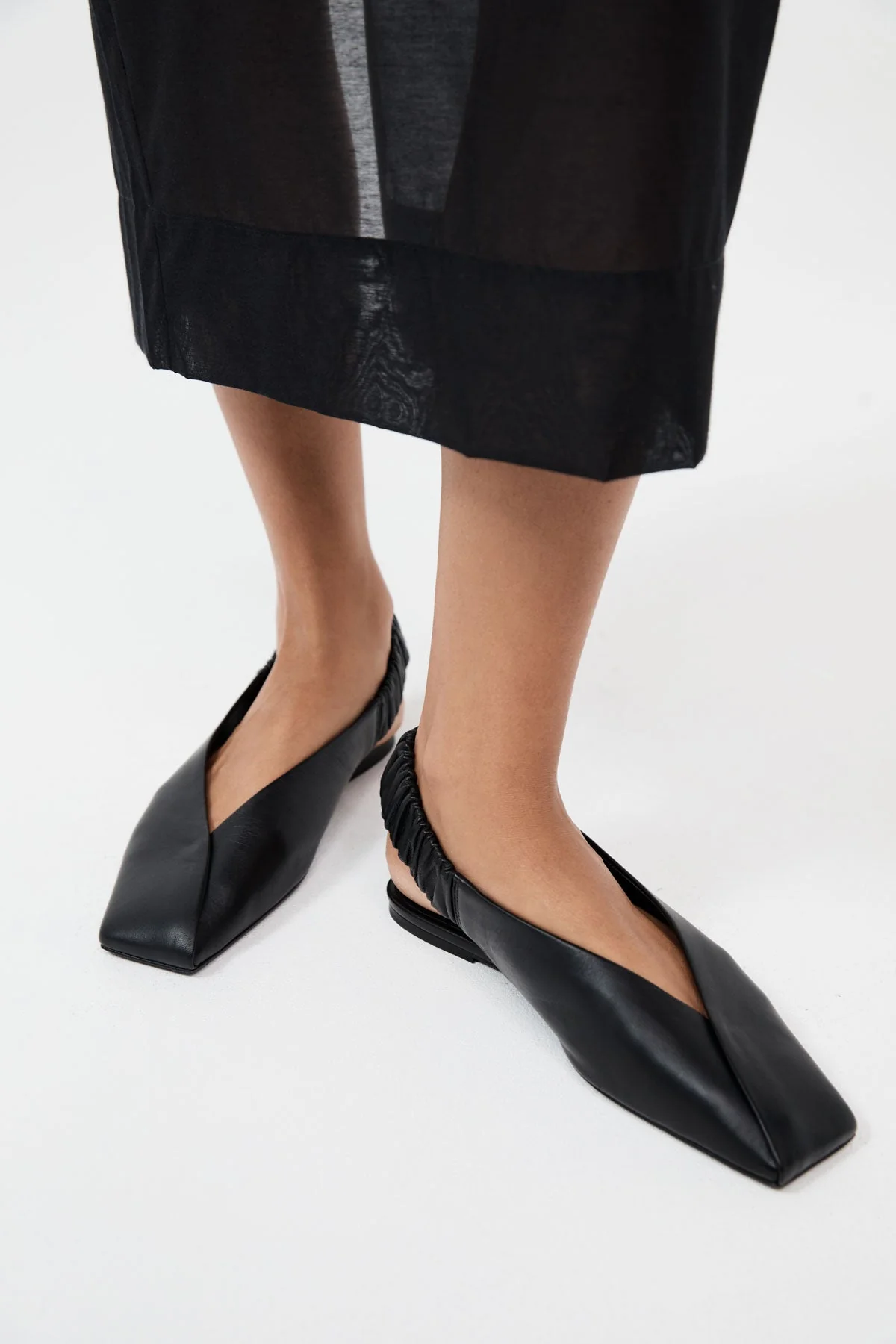 Envelope Sling Back Flat - Black