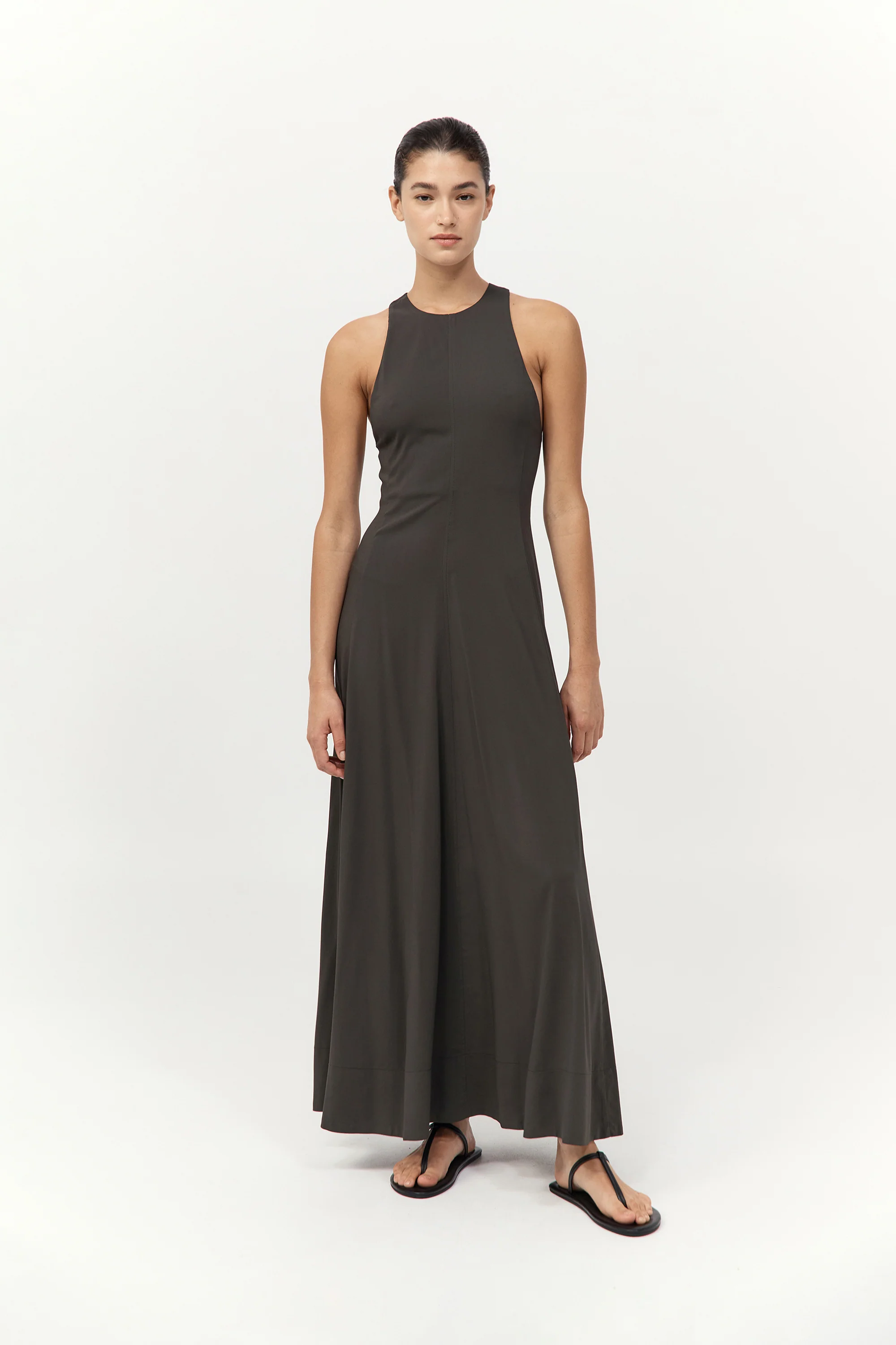 Cut Away Maxi Dress - Black Olive