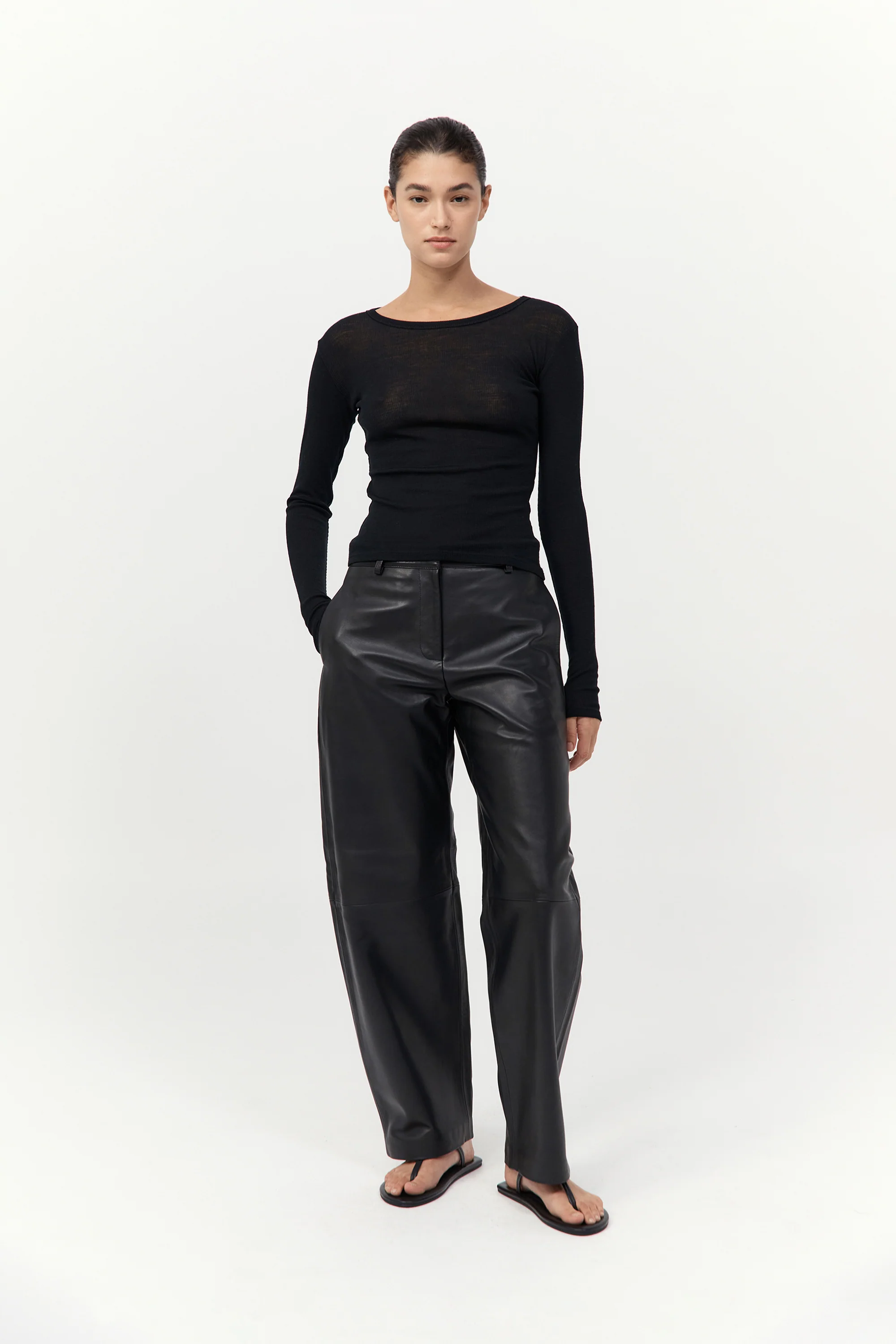 Baby Wool Long Sleeve Top - Black