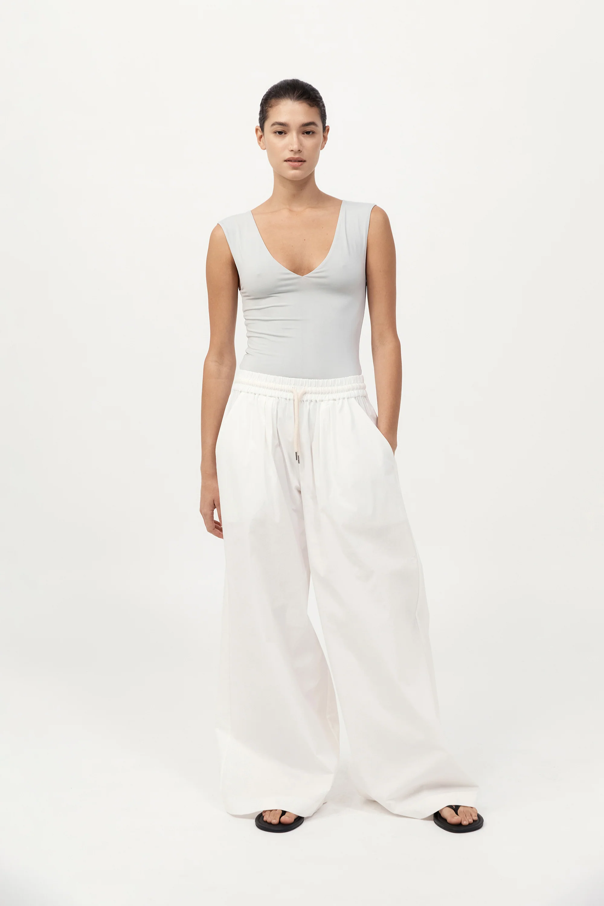Everyday Drawstring Pants - White