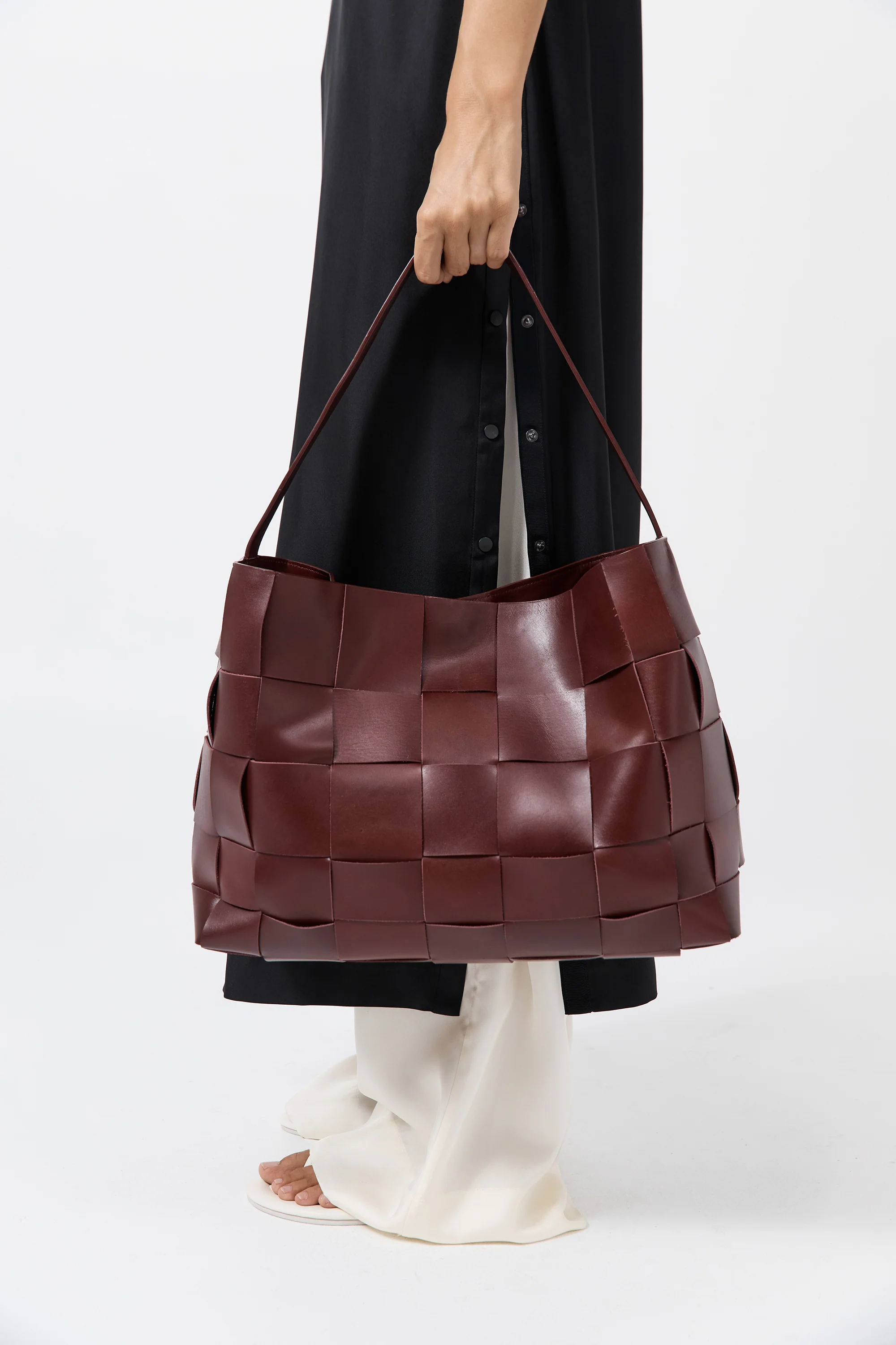 Woven Large Tote - Plum