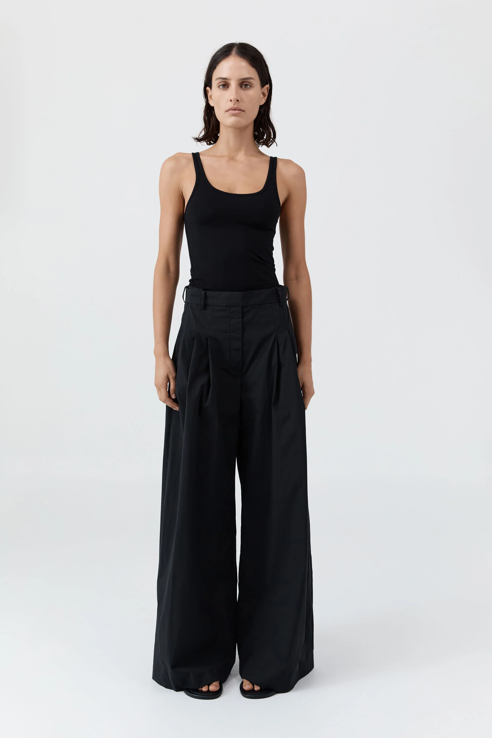 Adjustable Palazzo Pants - Black