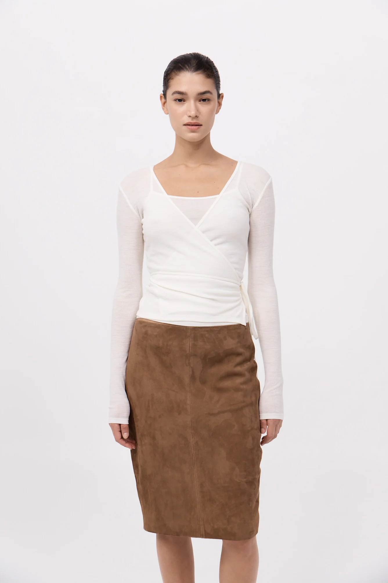 Baby Wool Wrap Top - Off White