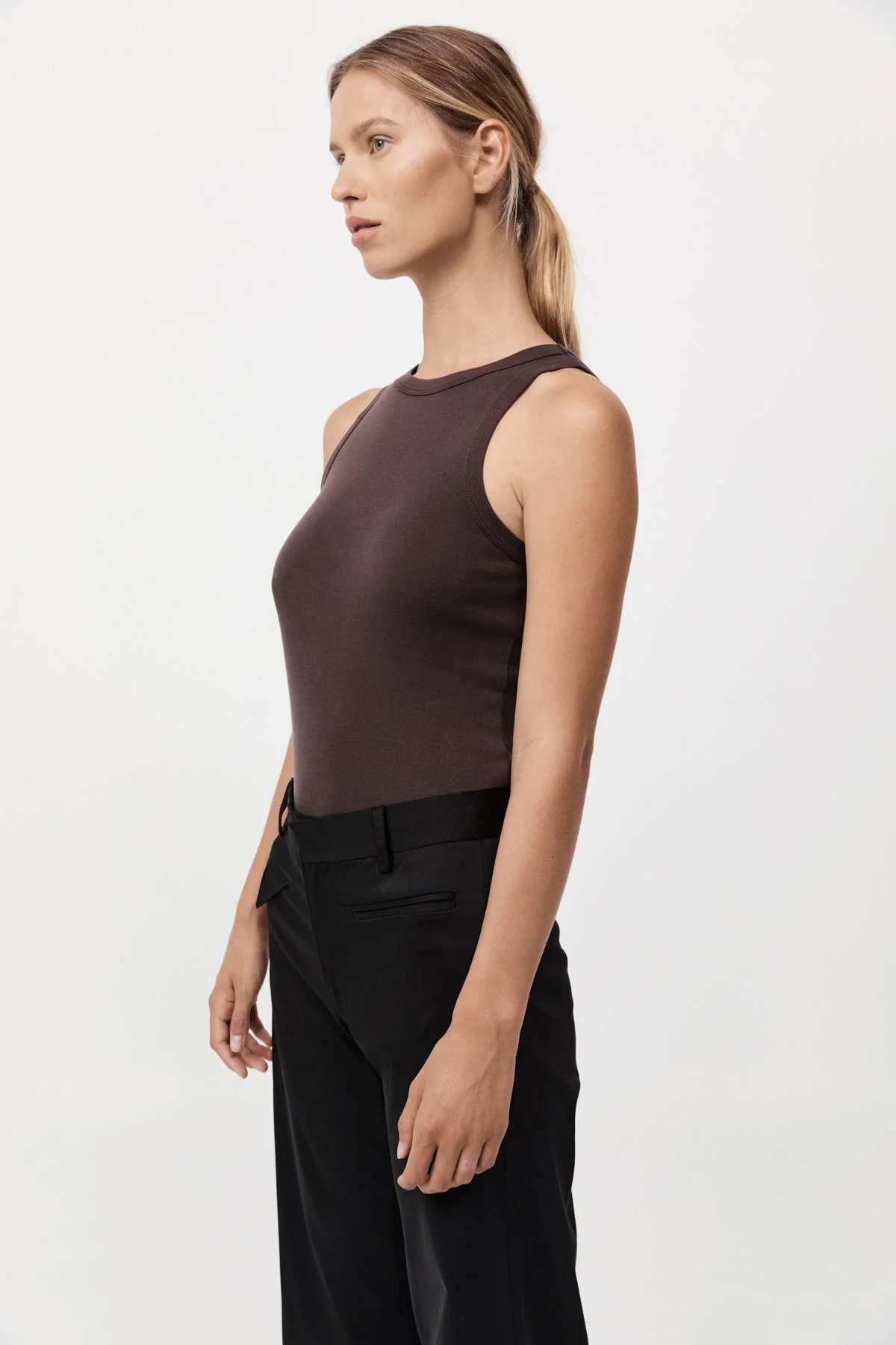 Organic Cotton Bateau Tank - Raisin