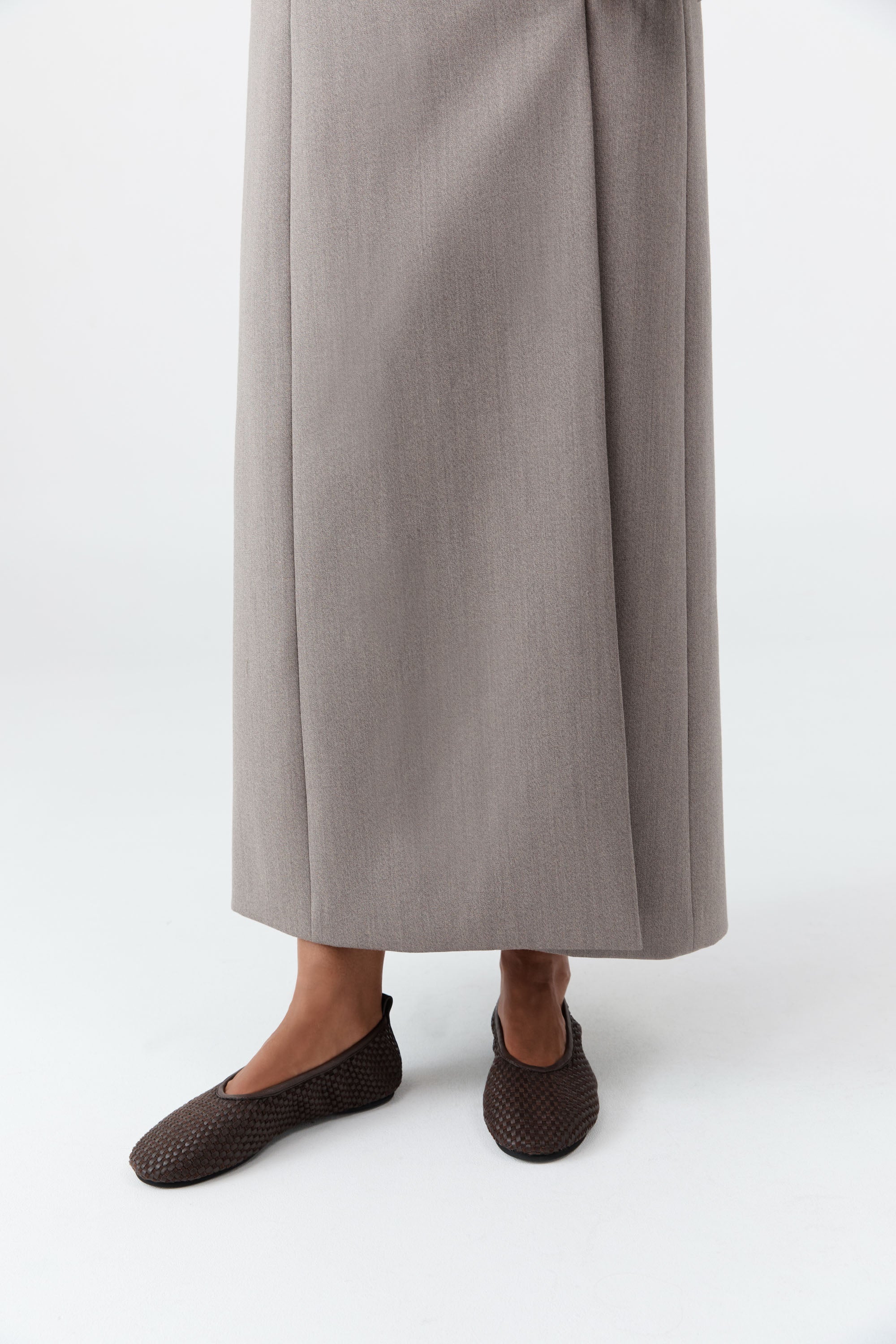 Lattice Weave Ballet Flat - Coffee