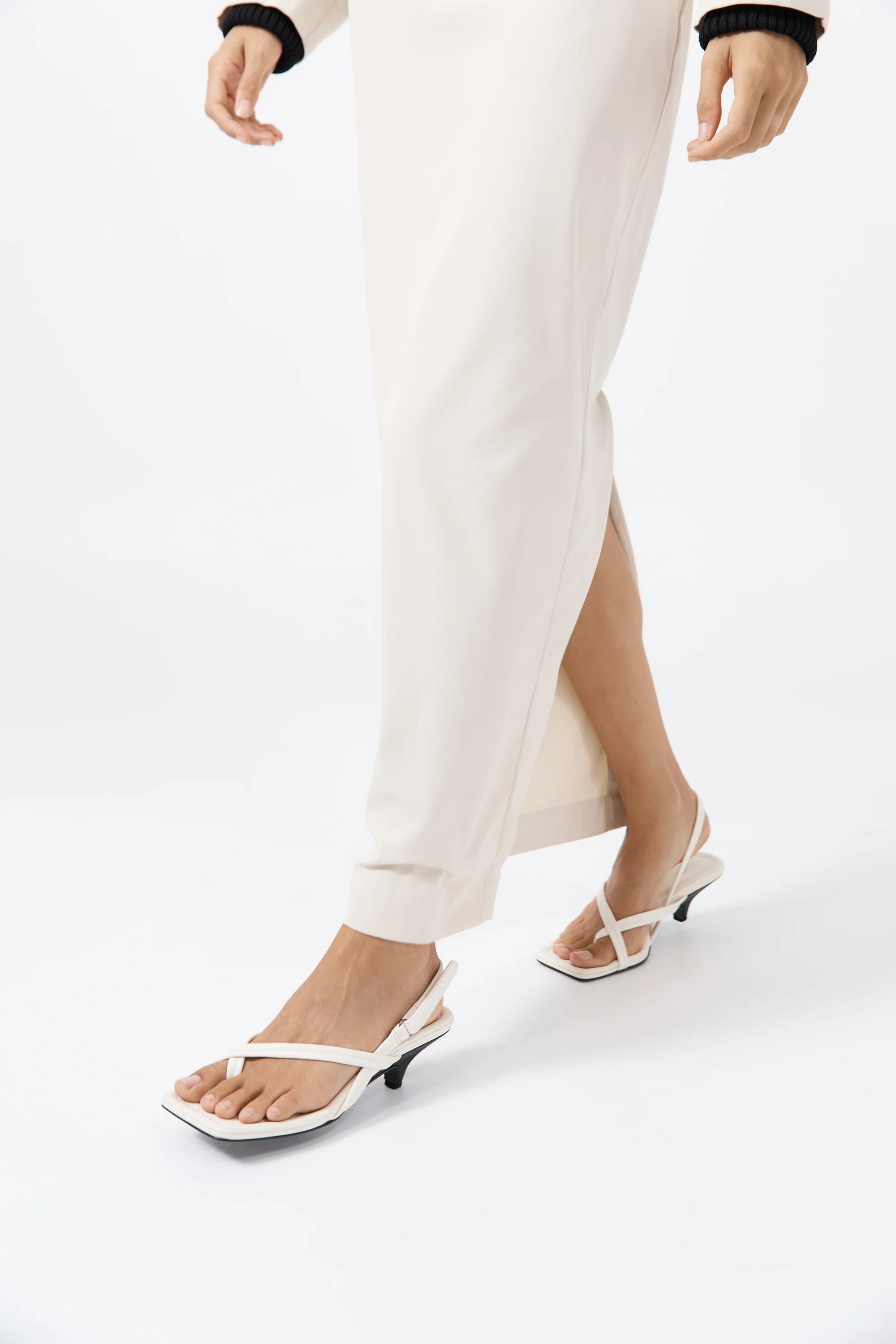 Cross Detail Heel - Off White