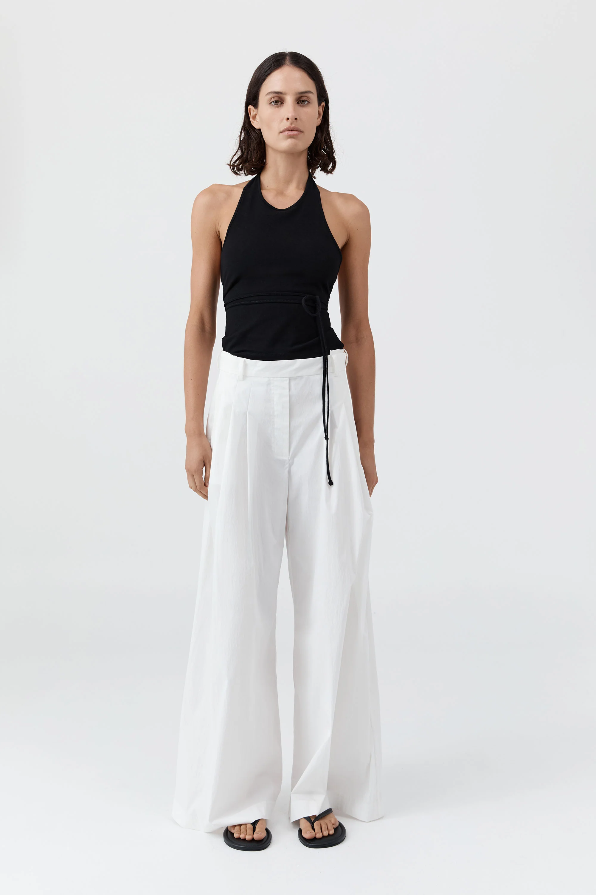 Adjustable Palazzo Pants - White