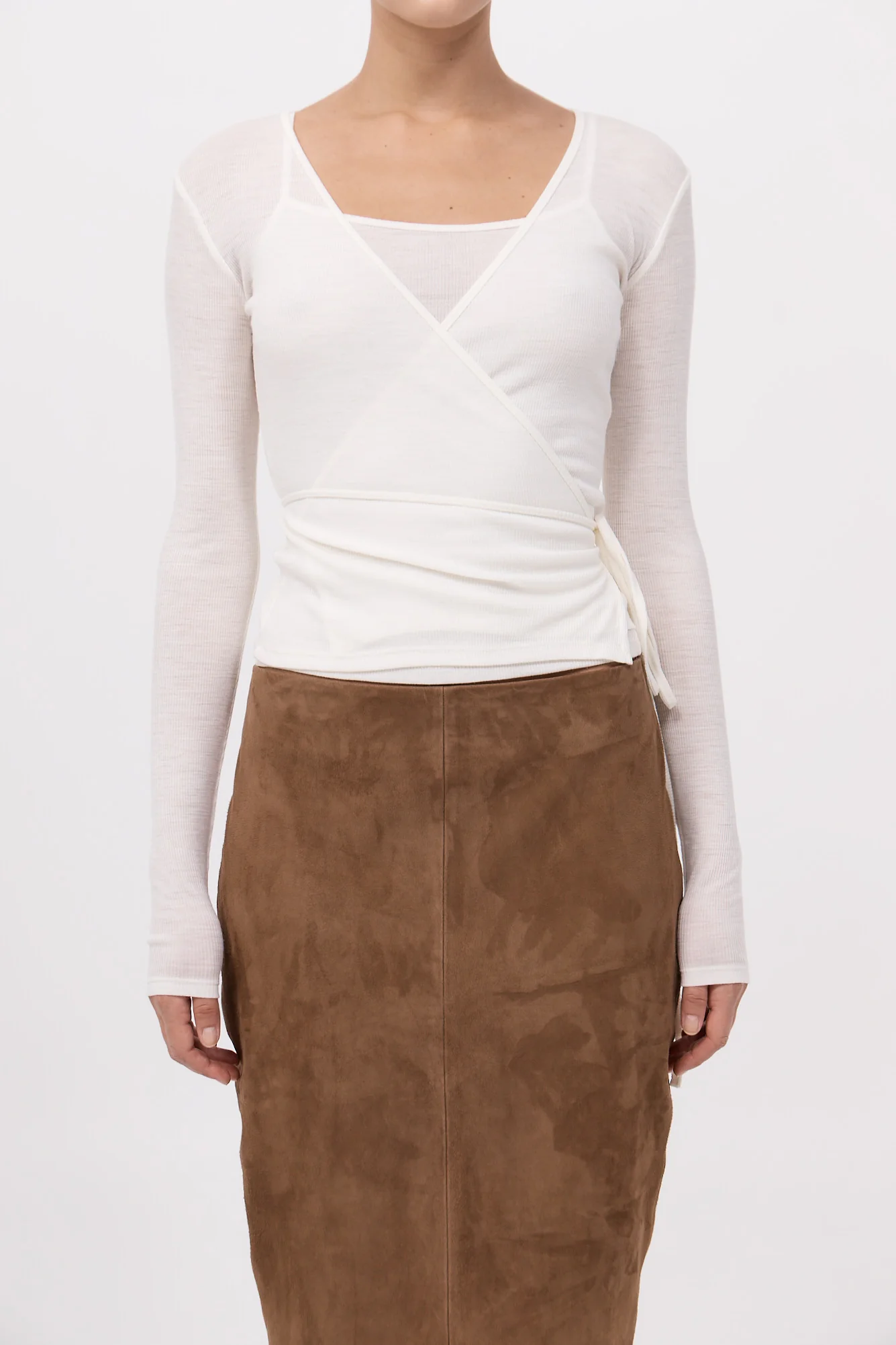 Baby Wool Wrap Top - Off White