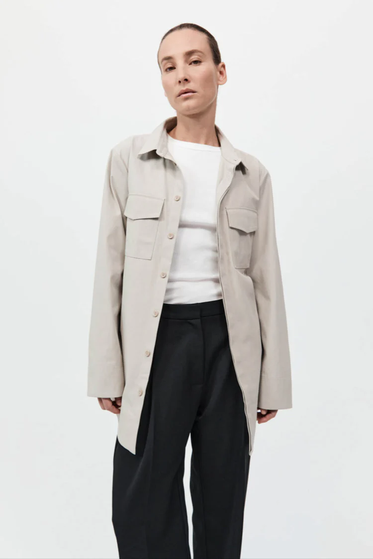 Utility Shirt Jacket - Creme