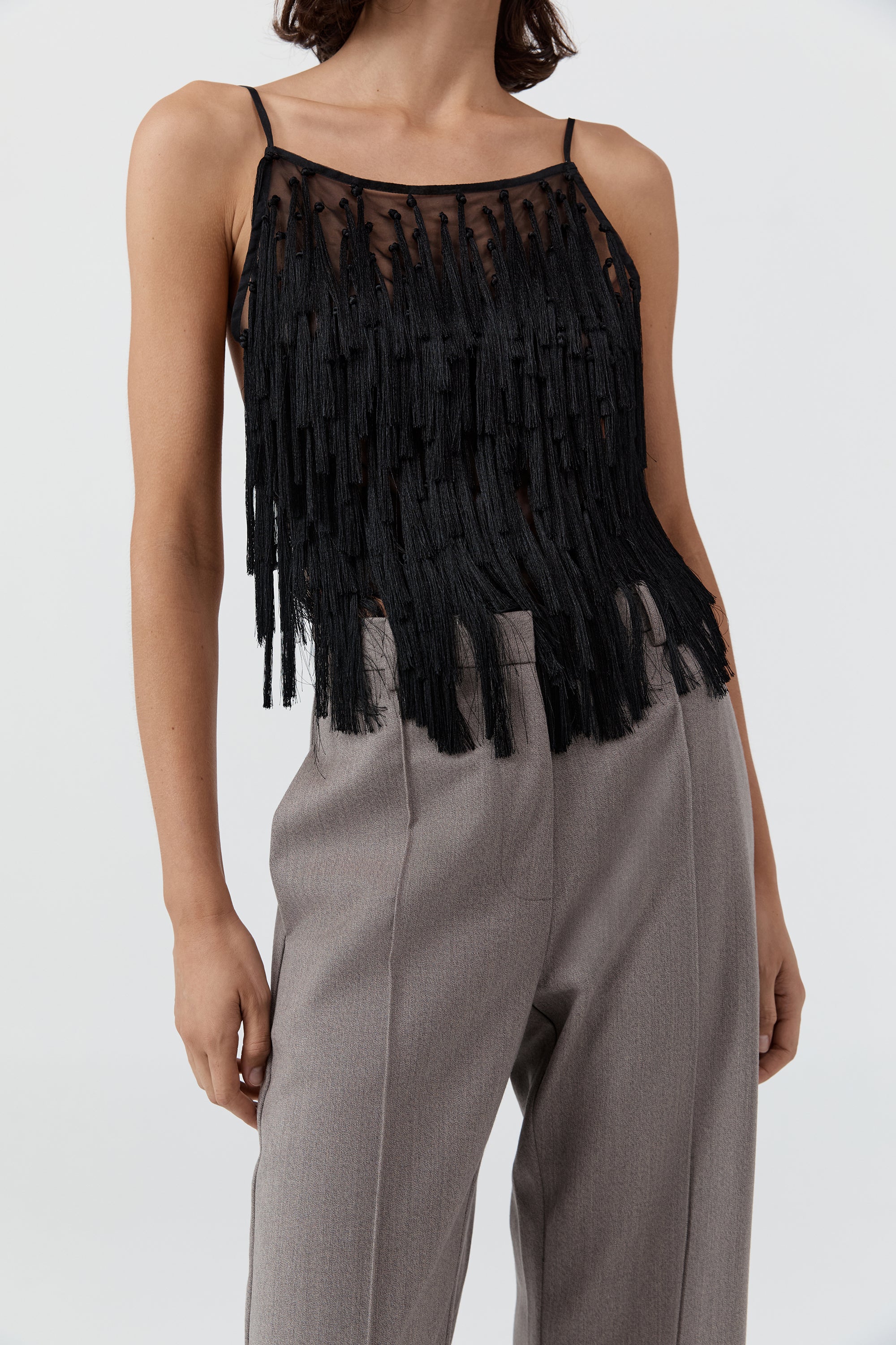 Tassel Tie Top - Black