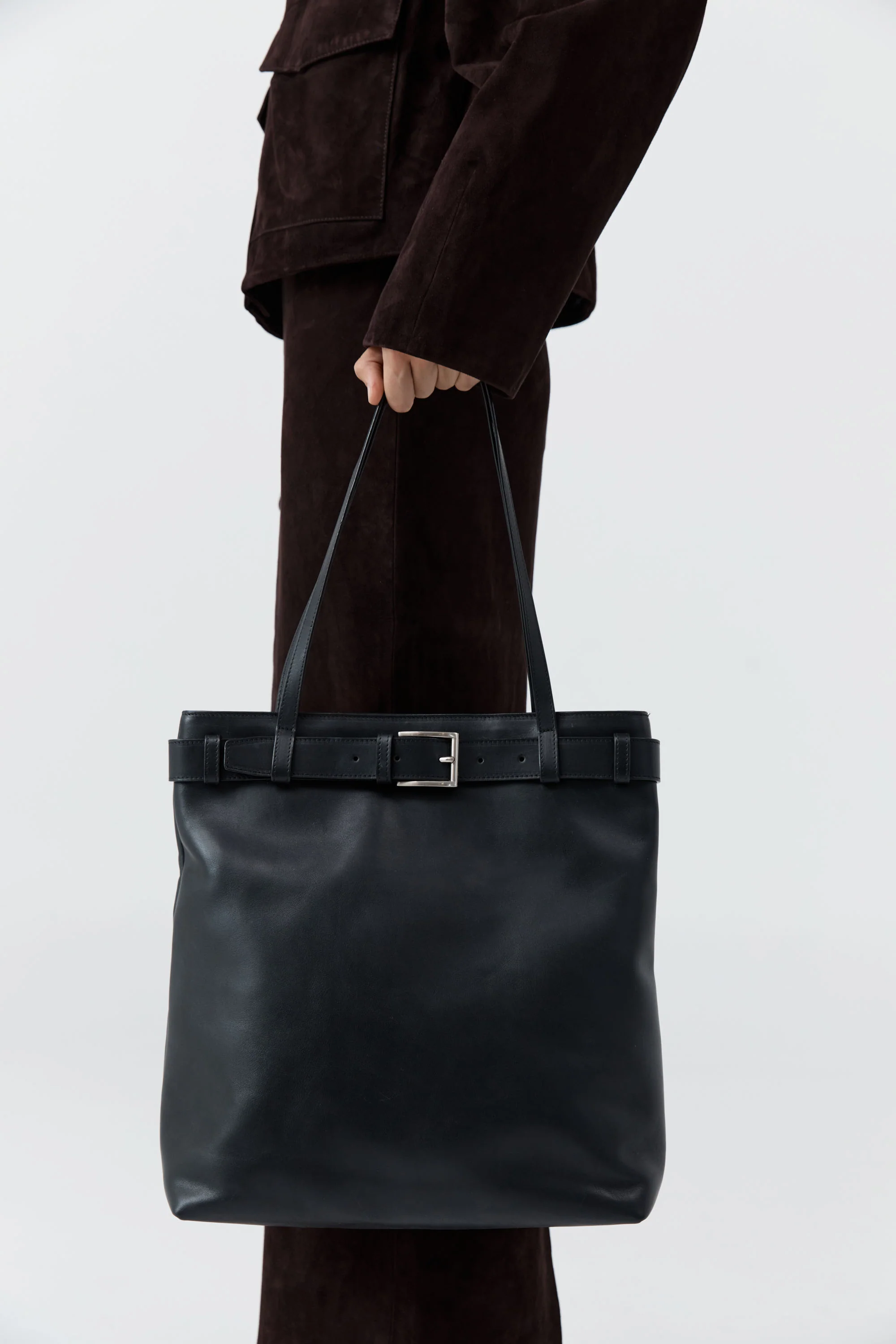 Belt Detail Tote - Black