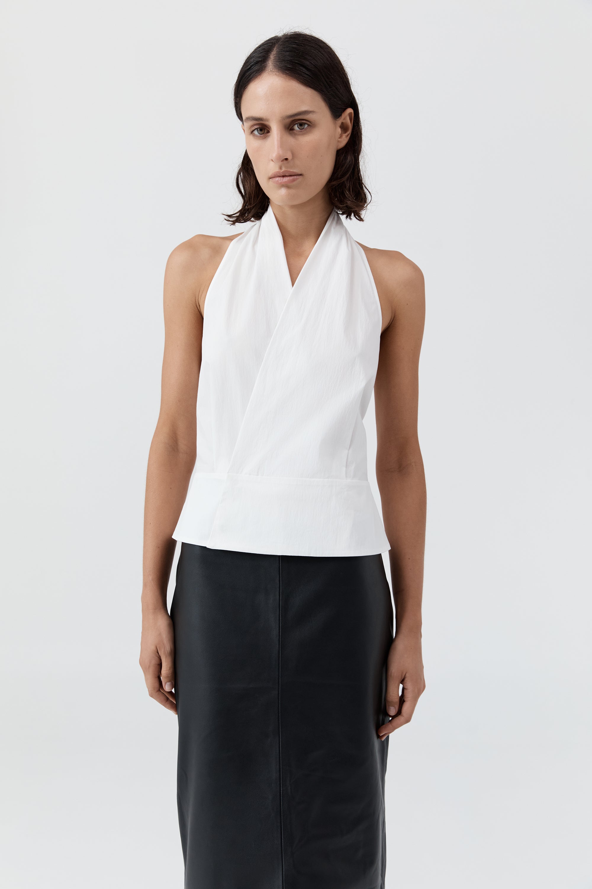 Halter Wrap Top - White