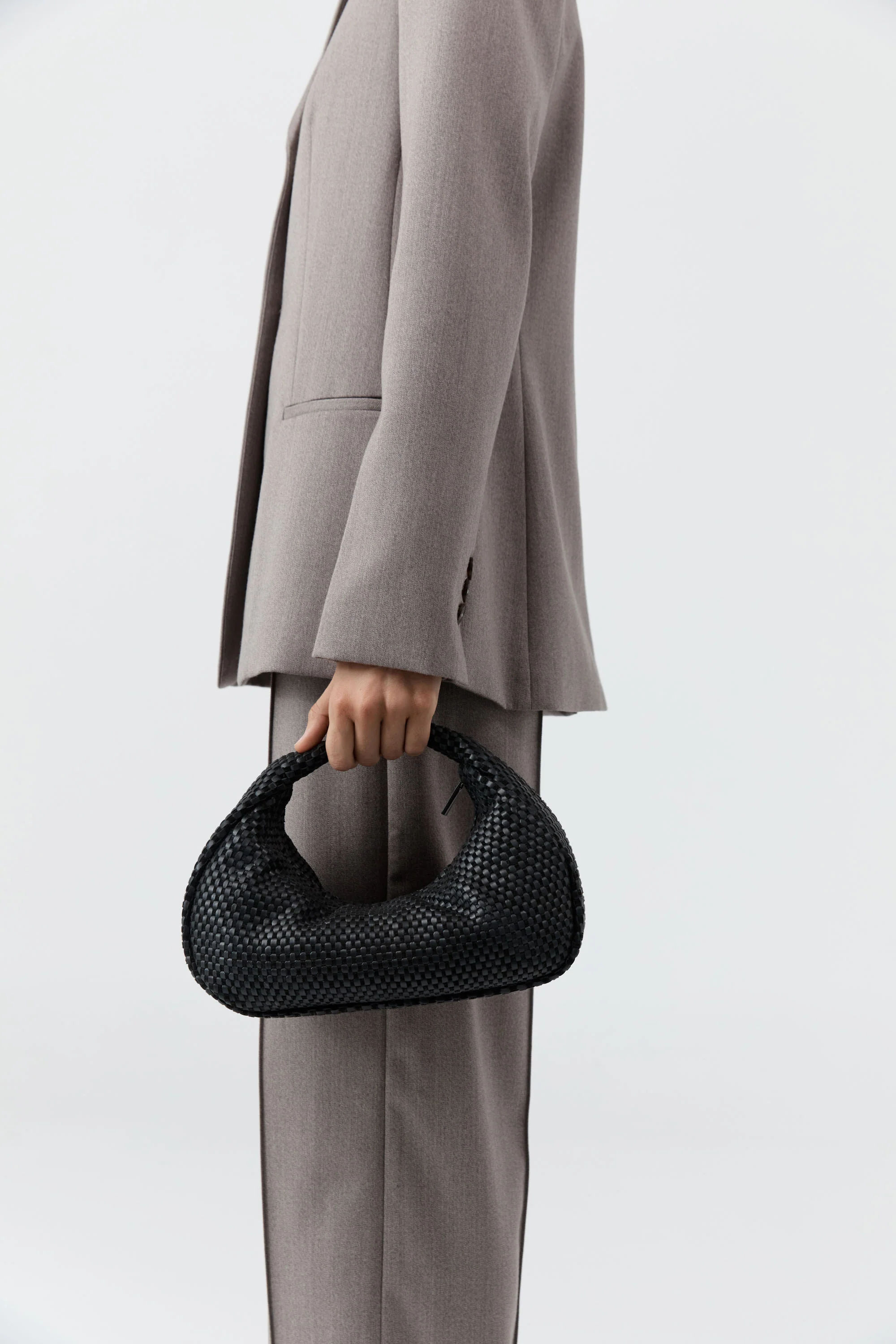 Lattice Weave Bon Bon Bag - Black