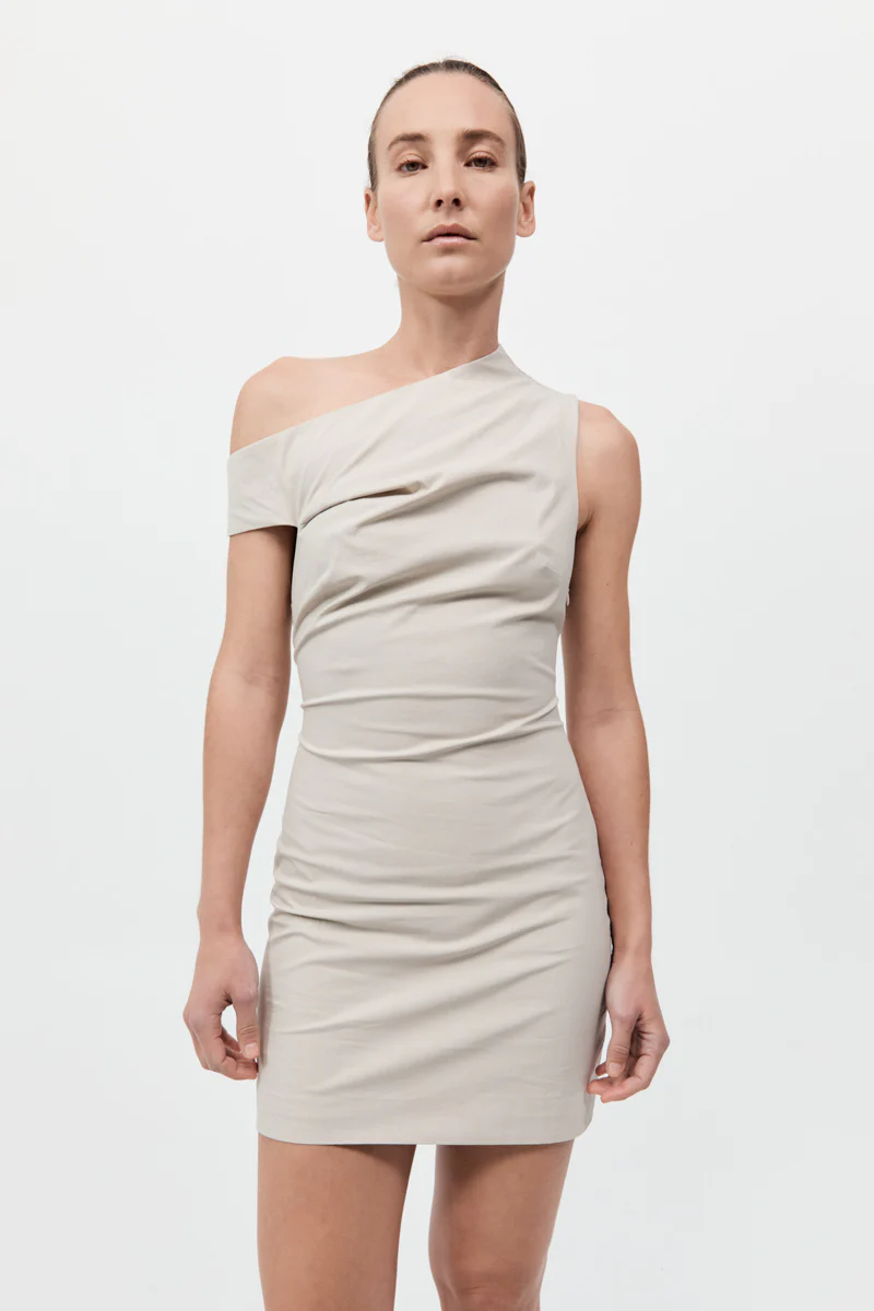 Soft Sculptural Mini Dress - Creme