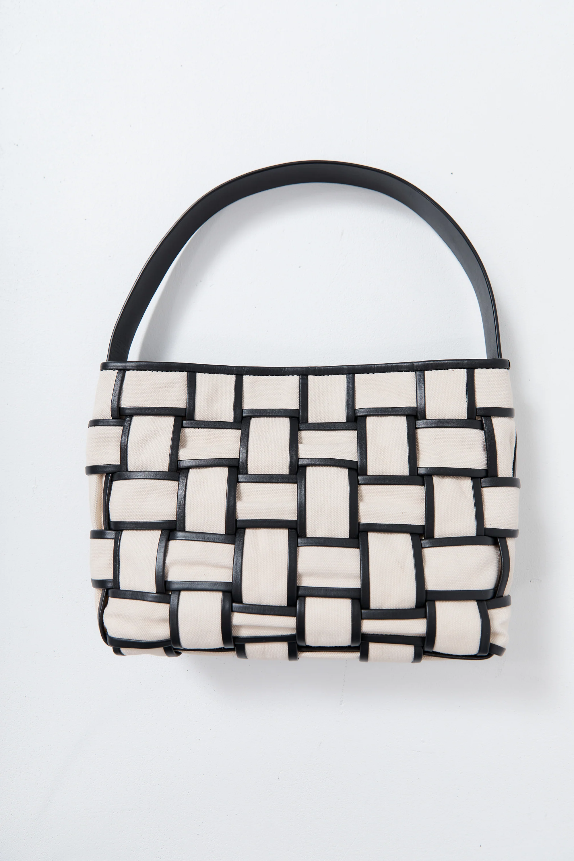 Border Woven Mini Tote - Canvas