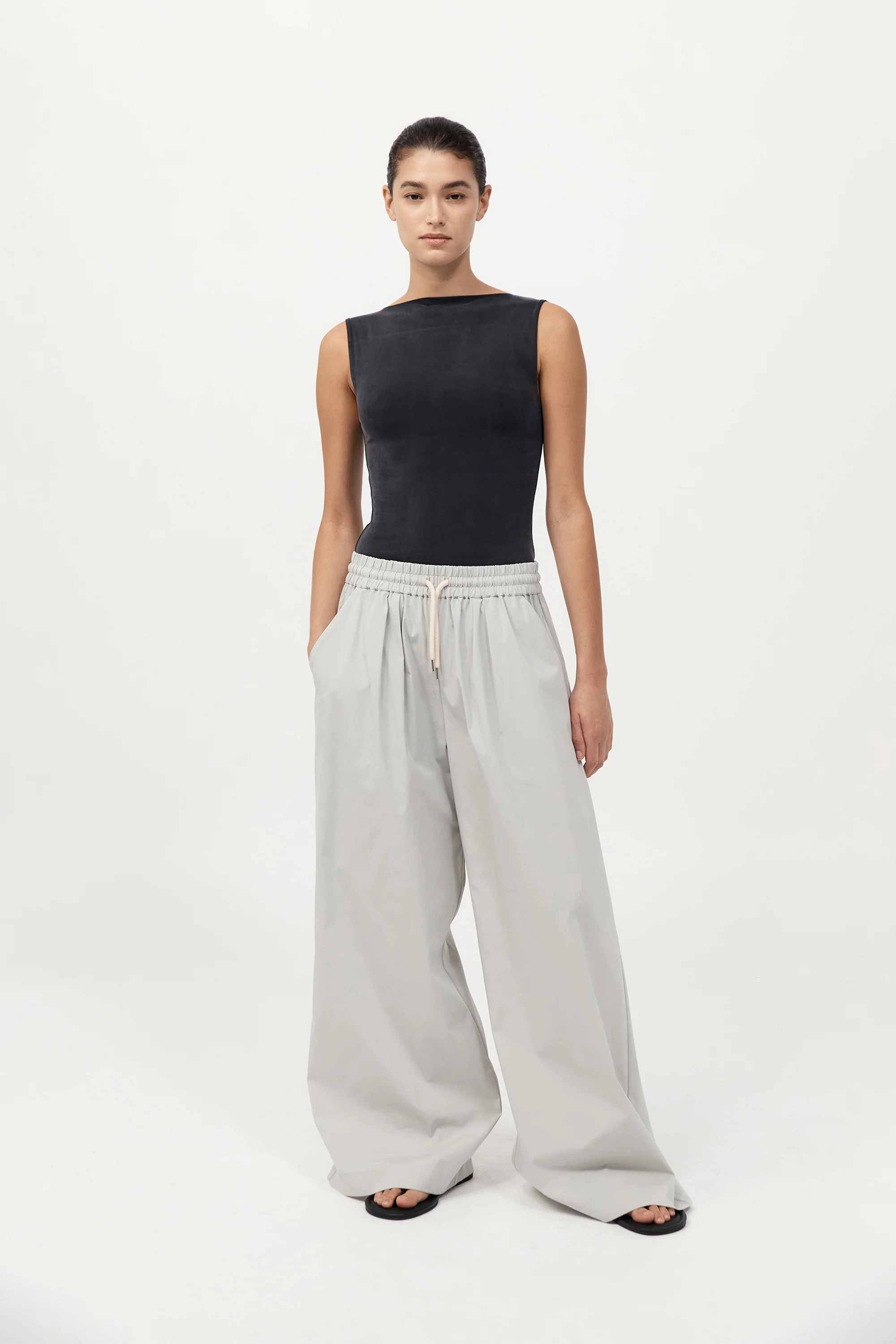 Cupro Jersey Top - Black