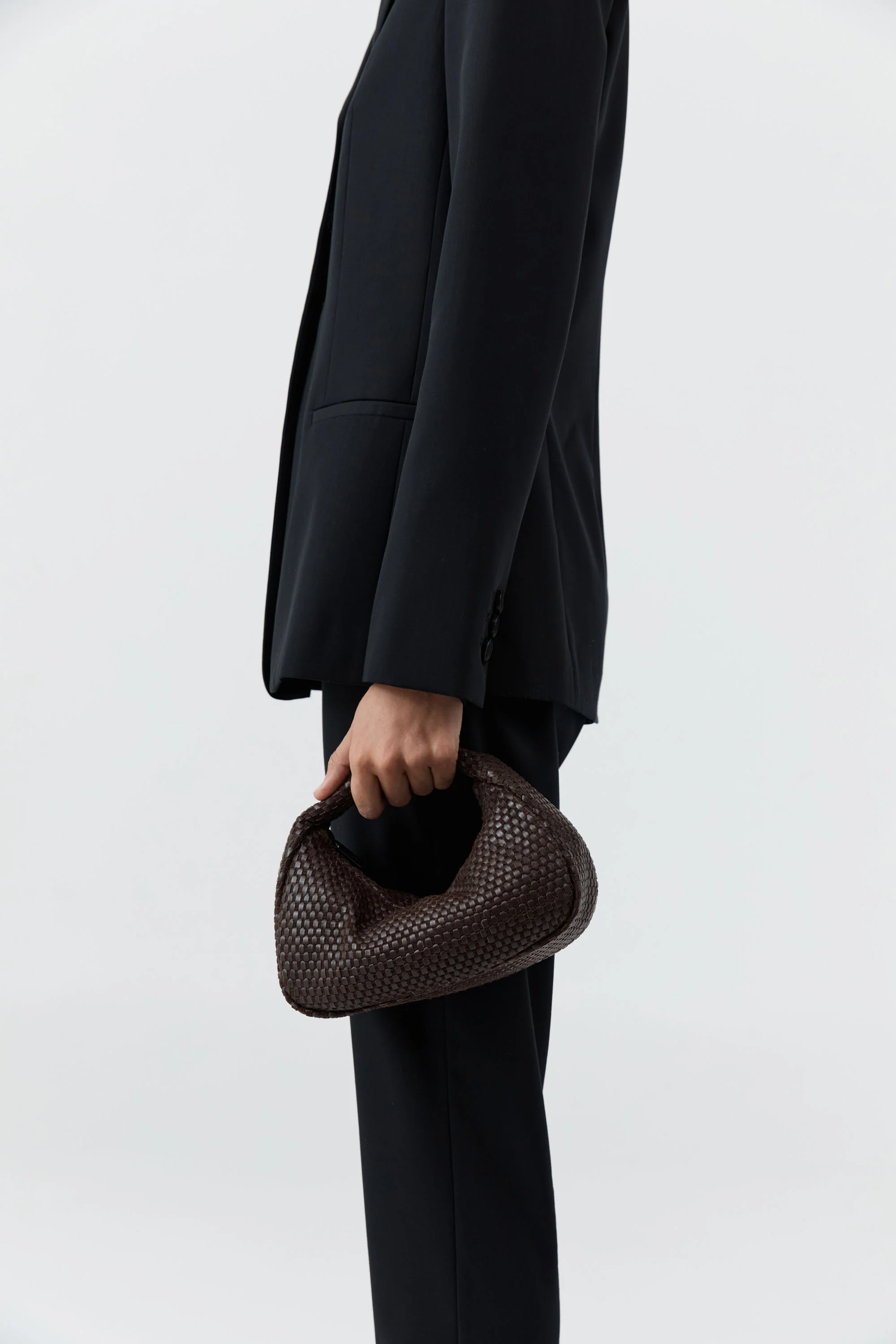 Lattice Weave Mini Bon Bon Bag - Coffee