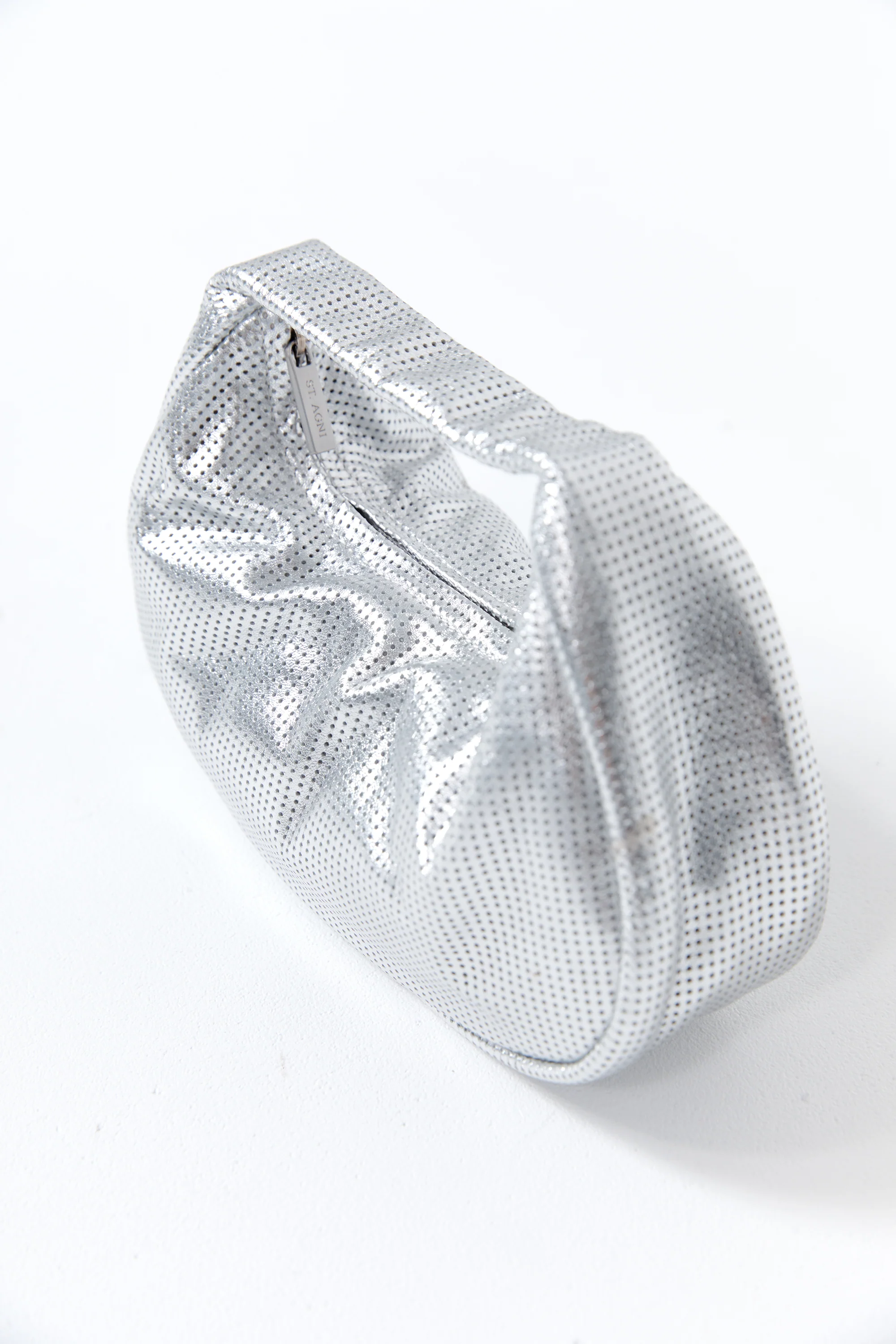Perforated Mini Bon Bon Bag - Silver