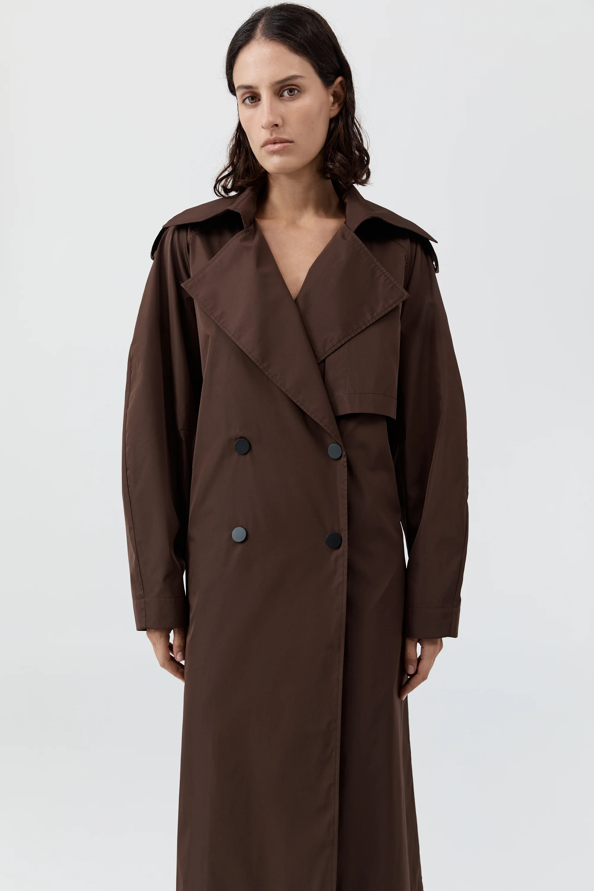 Paper Taffeta Relaxed Trench - Mocha
