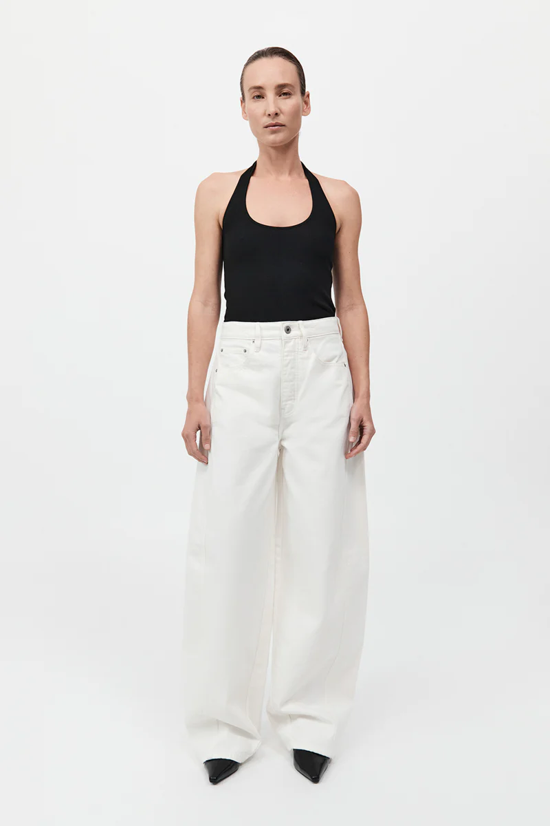 Mid Rise Balloon Jeans - White