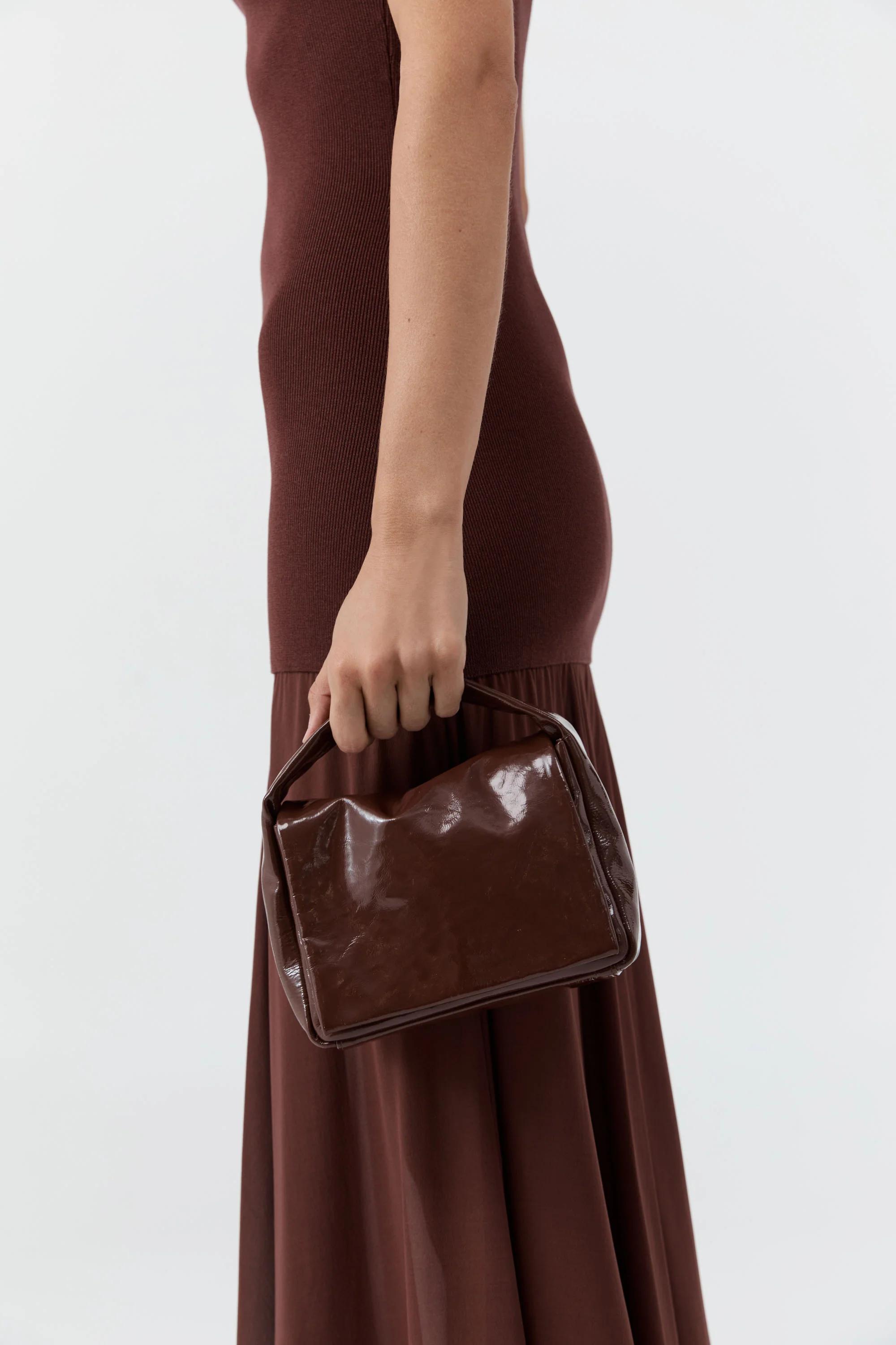 Petit Soft Satchel - Patent Liqueur