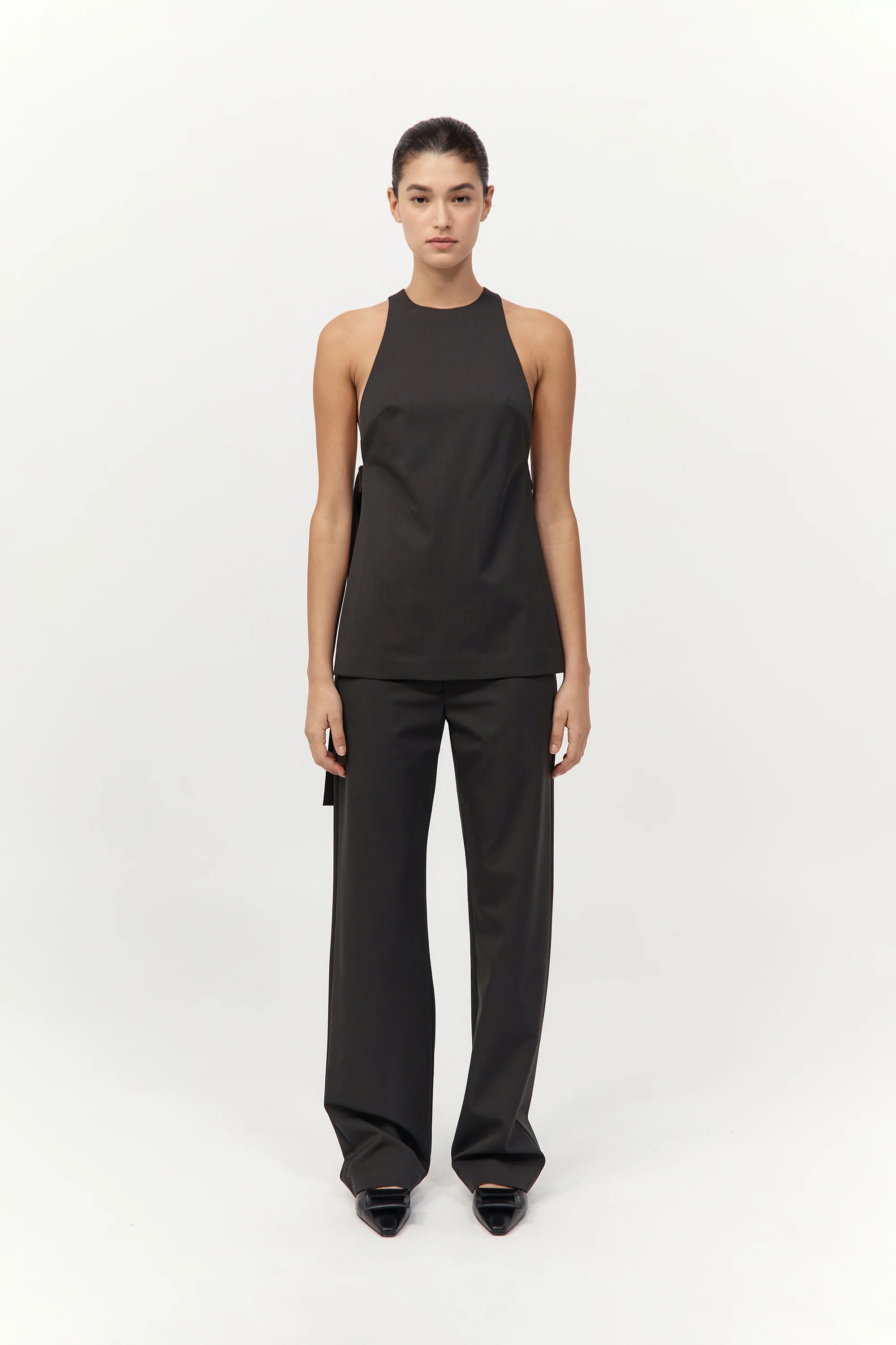 Side Tie Top - Black Olive