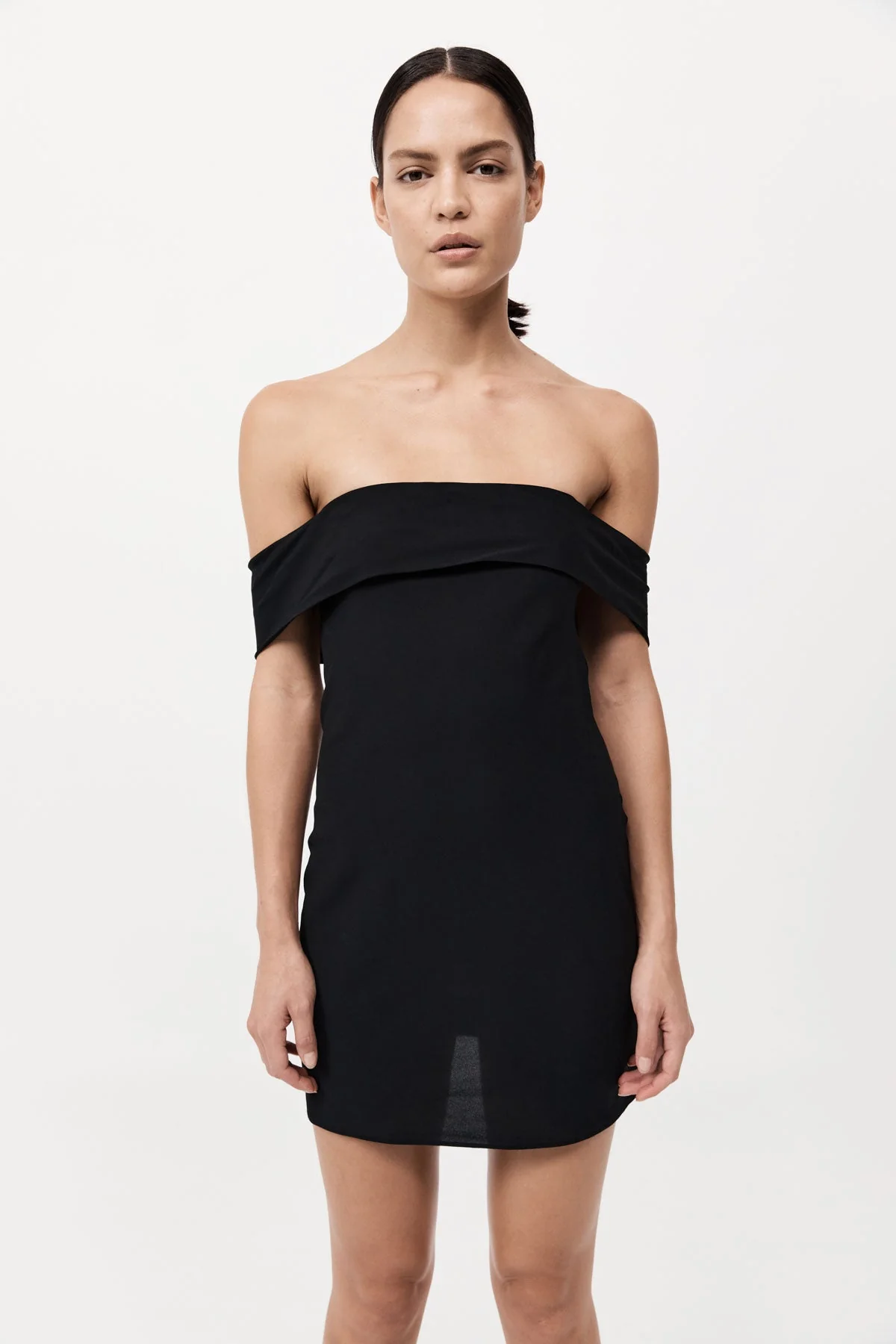 Off Shoulder Mini Dress - Black