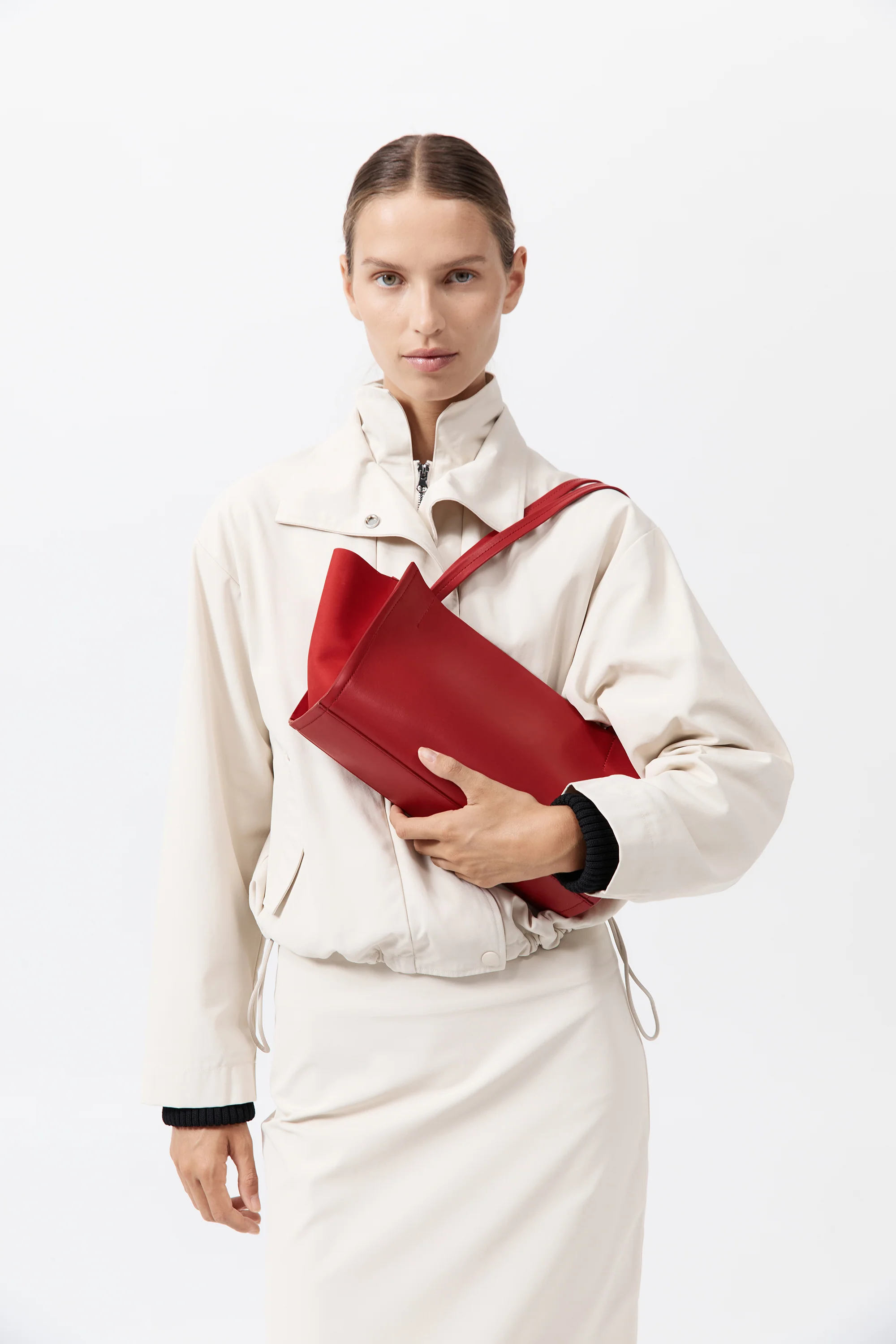 Slim Wonton Tote - Rosso