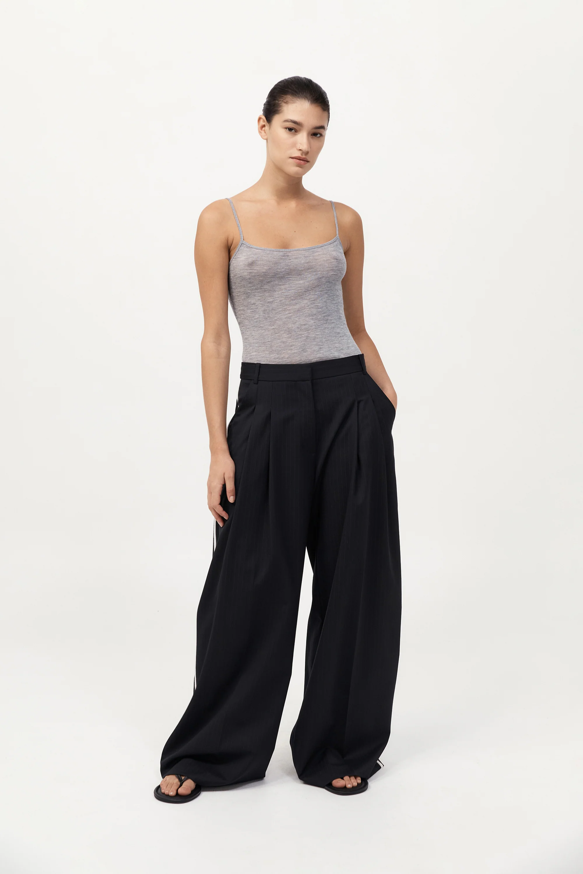 Baby Wool Cami - Grey Marle