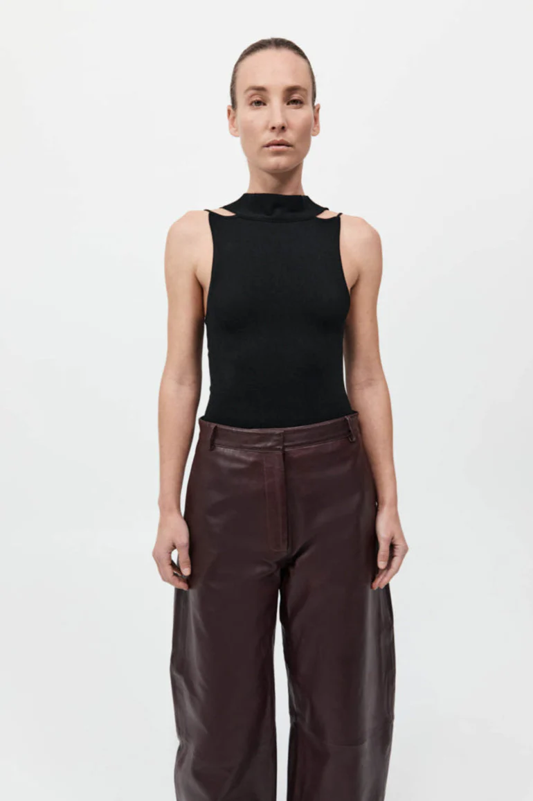 Knit Scarf Top - Black