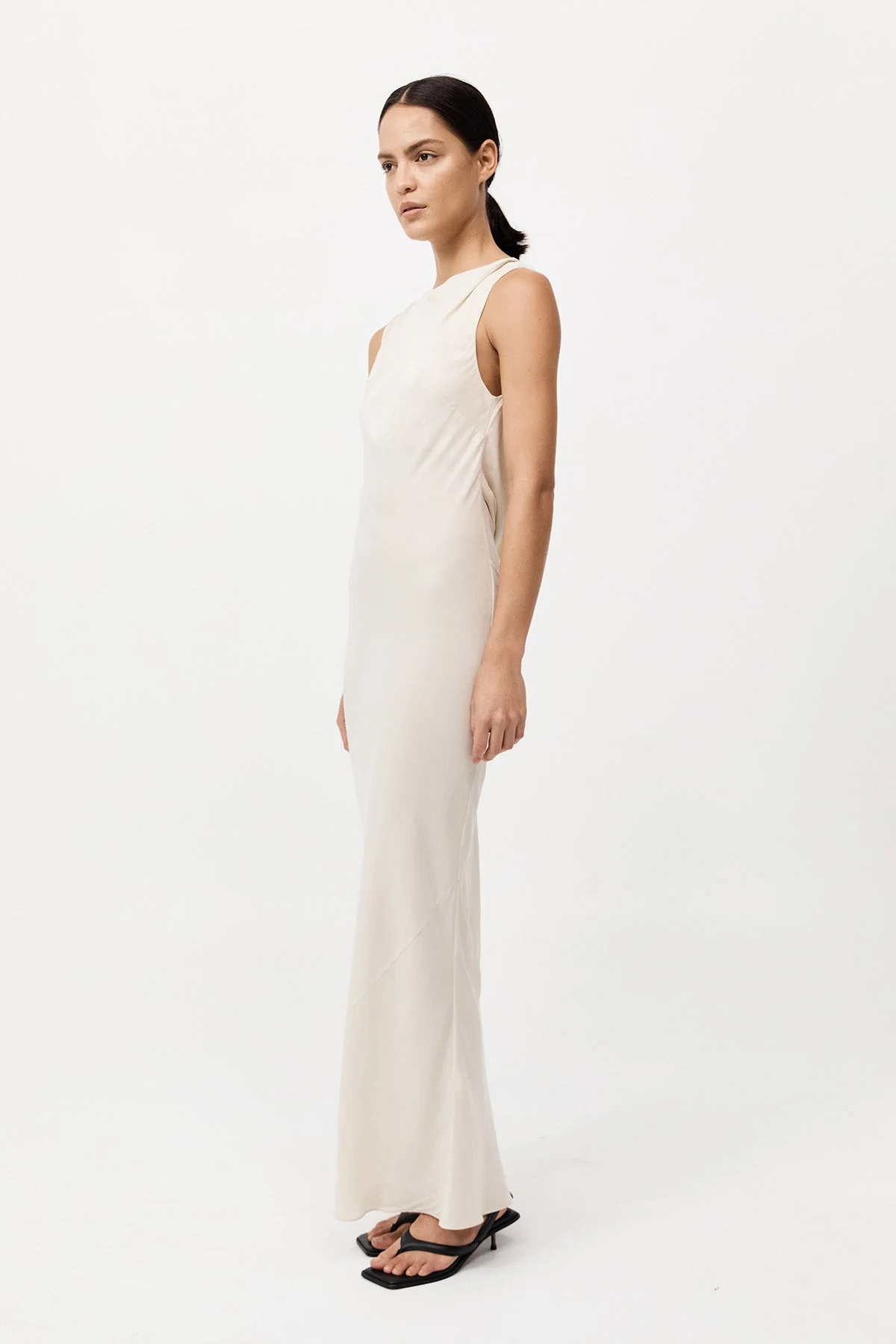 Draped Cowl Dress - Dove