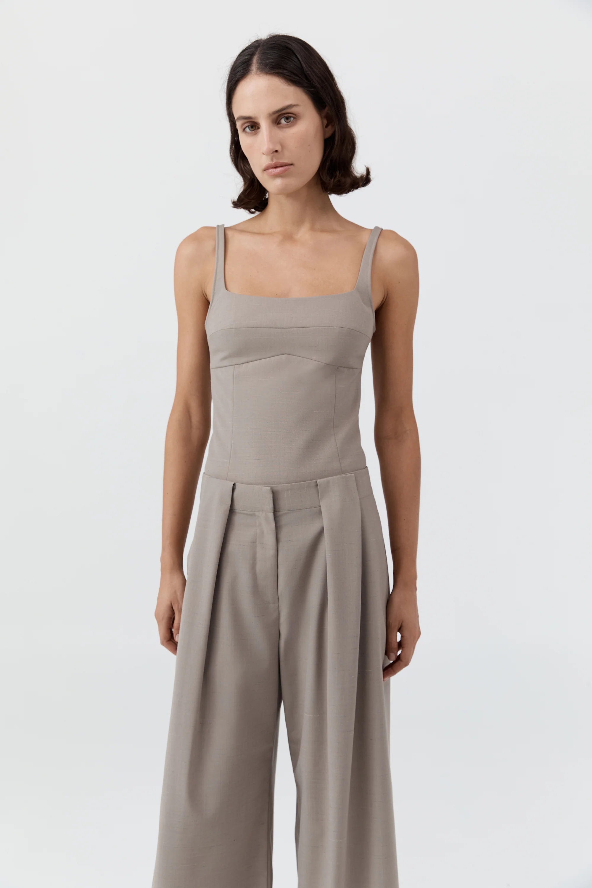 Tailored Bustier Top - Mousse