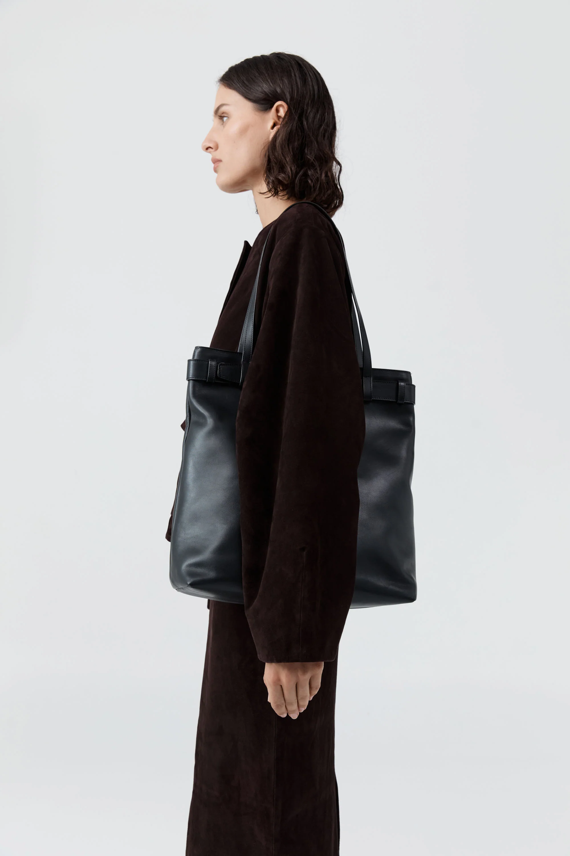 Belt Detail Tote - Black