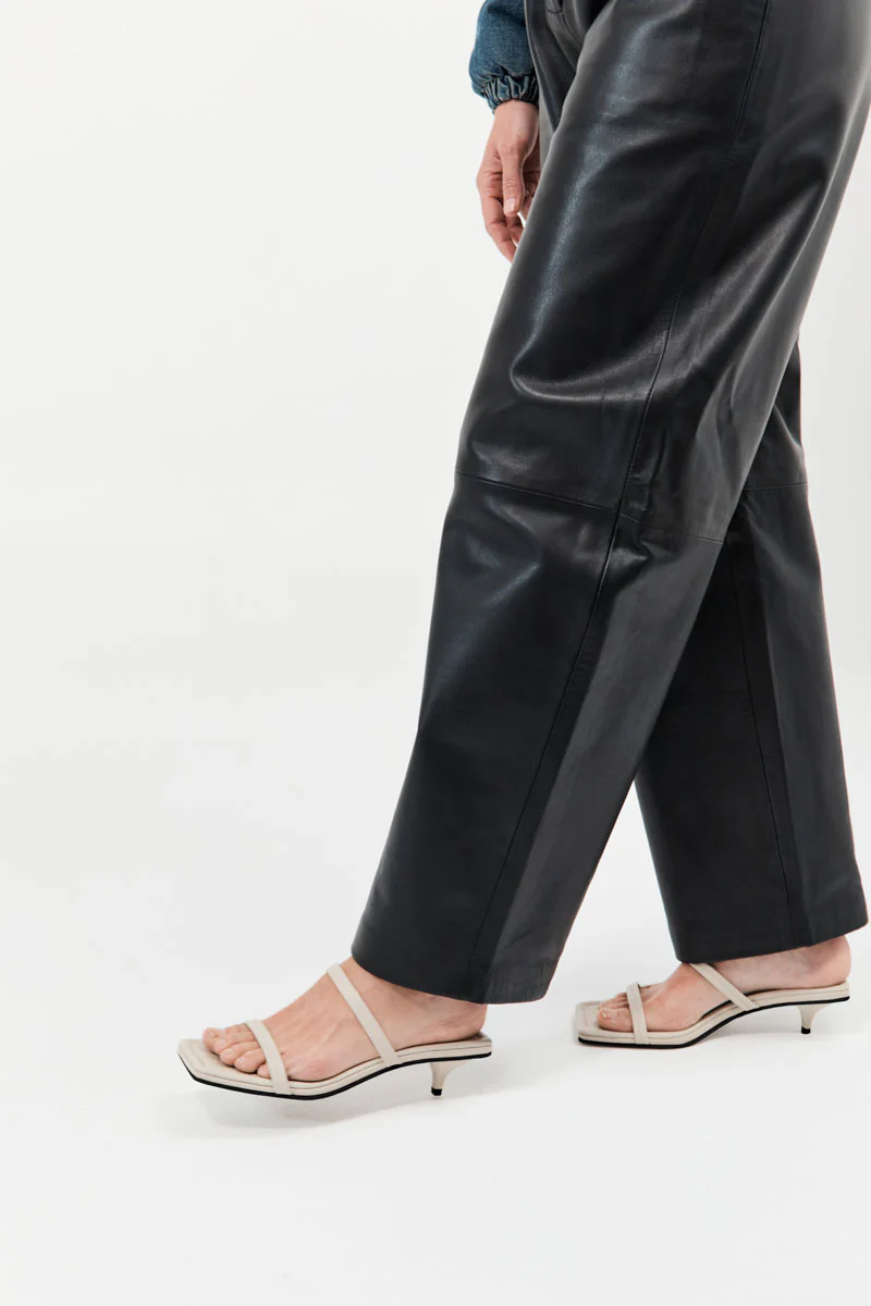 Fine Strap Kitten Heel - Creme