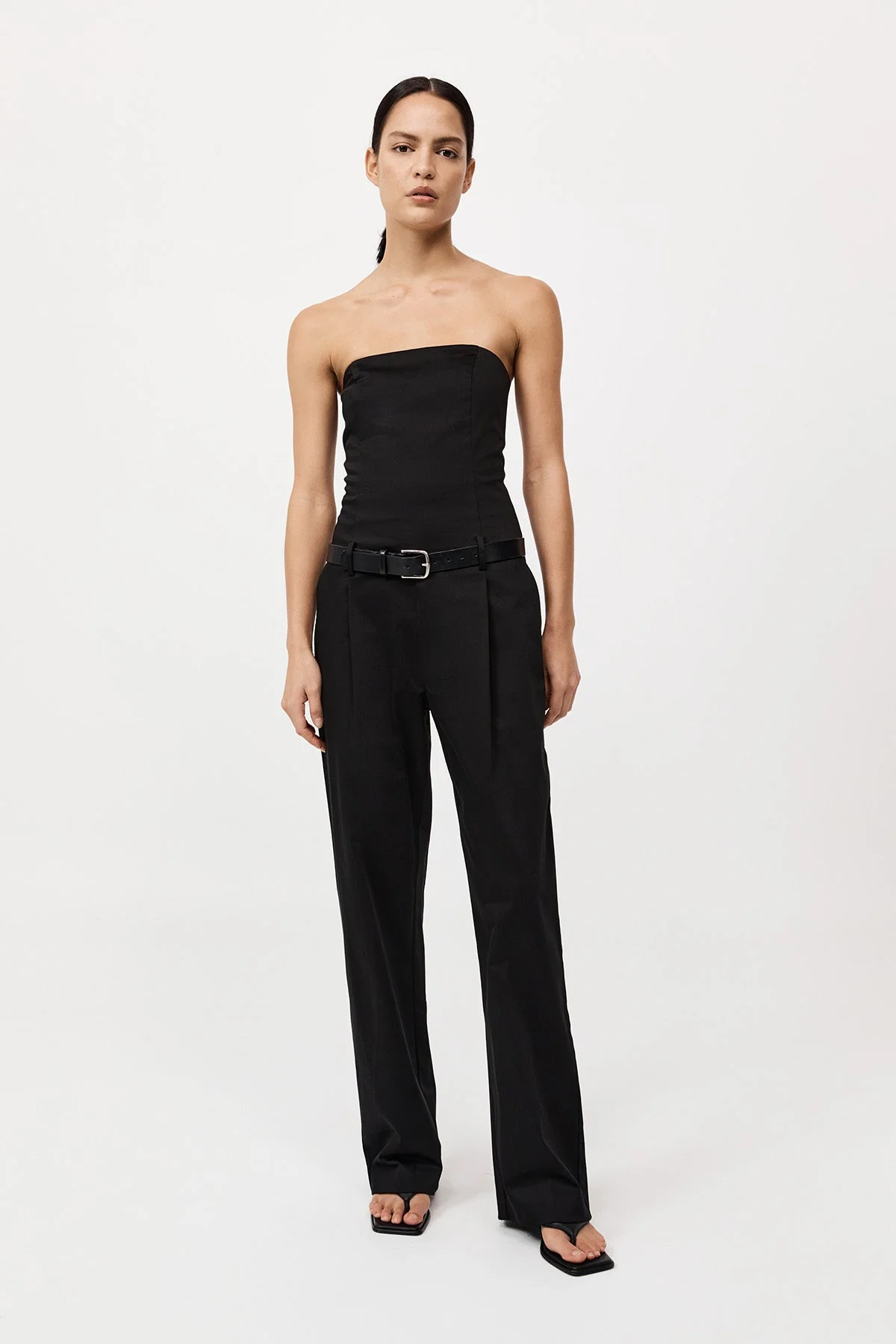 Tailored Strapless Jumpsuit - Black